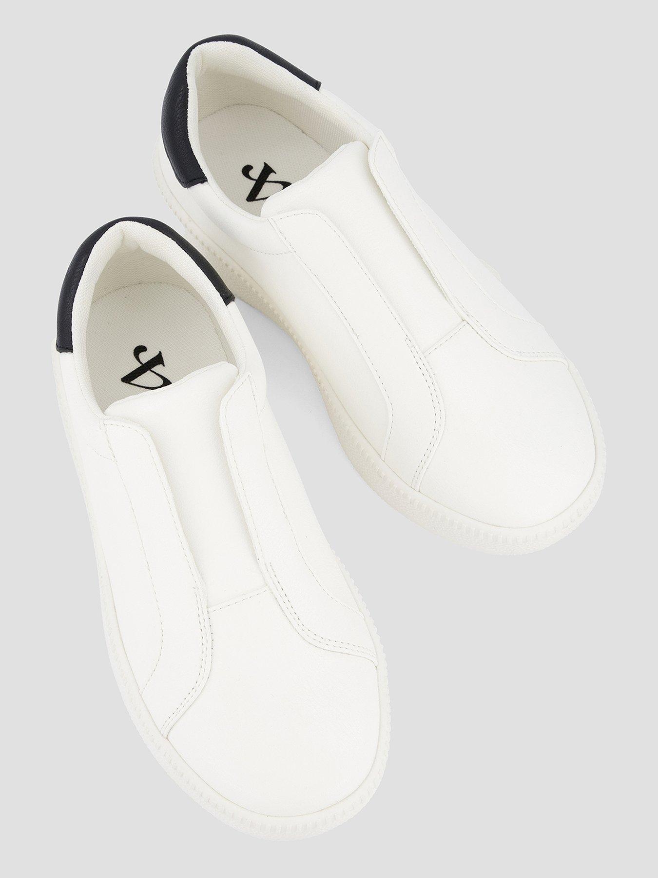 Image 3 of 7 of The Very Collection Extra Wide Fit Laceless Trainer - White