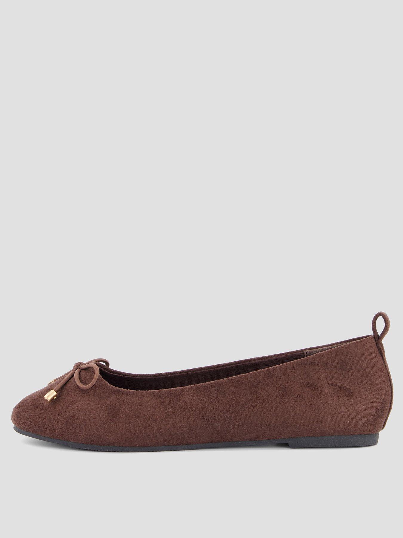 Image 1 of 7 of The Very Collection Flat Ballerina Shoes - Brown