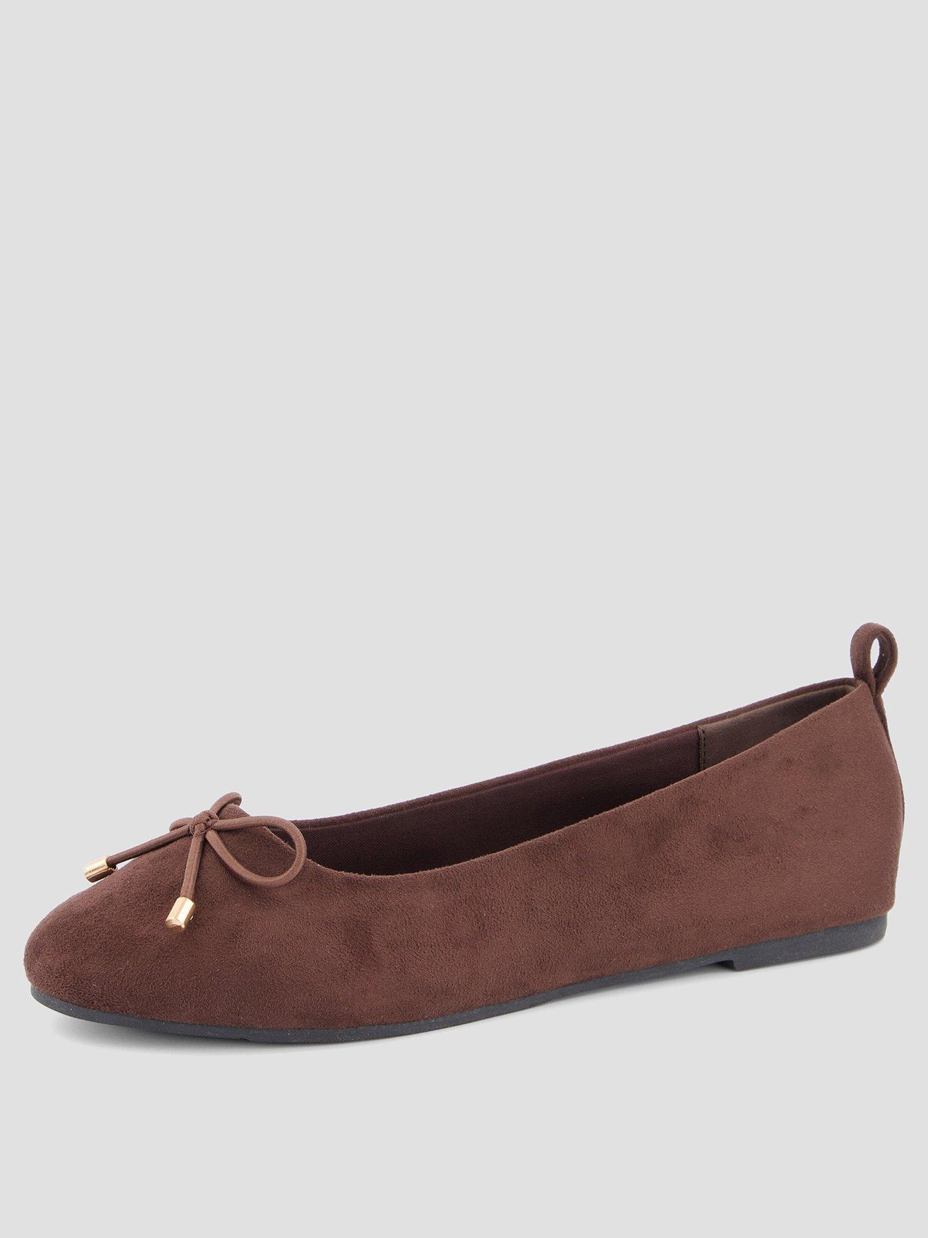 Image 2 of 7 of The Very Collection Flat Ballerina Shoes - Brown