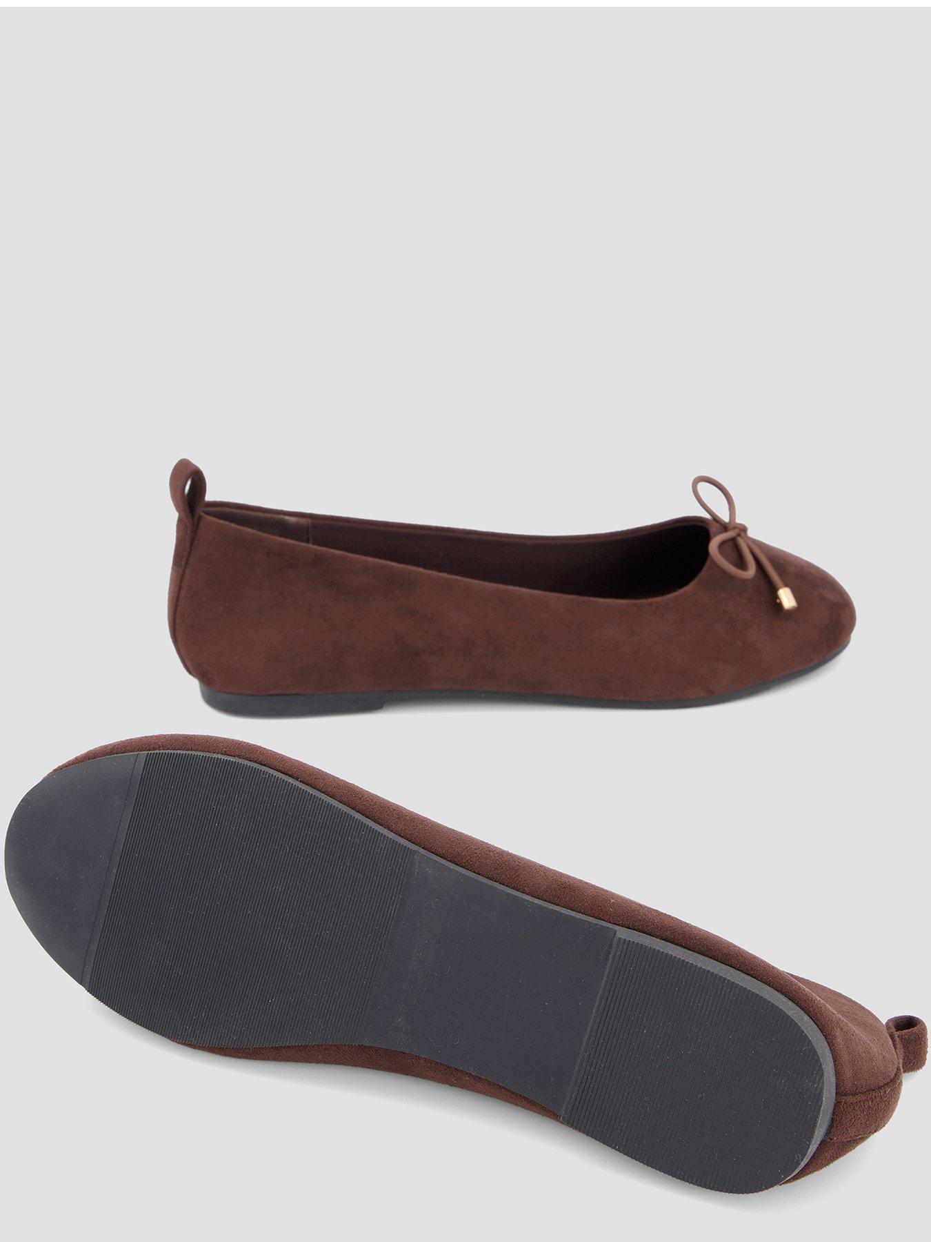 Image 4 of 7 of The Very Collection Flat Ballerina Shoes - Brown