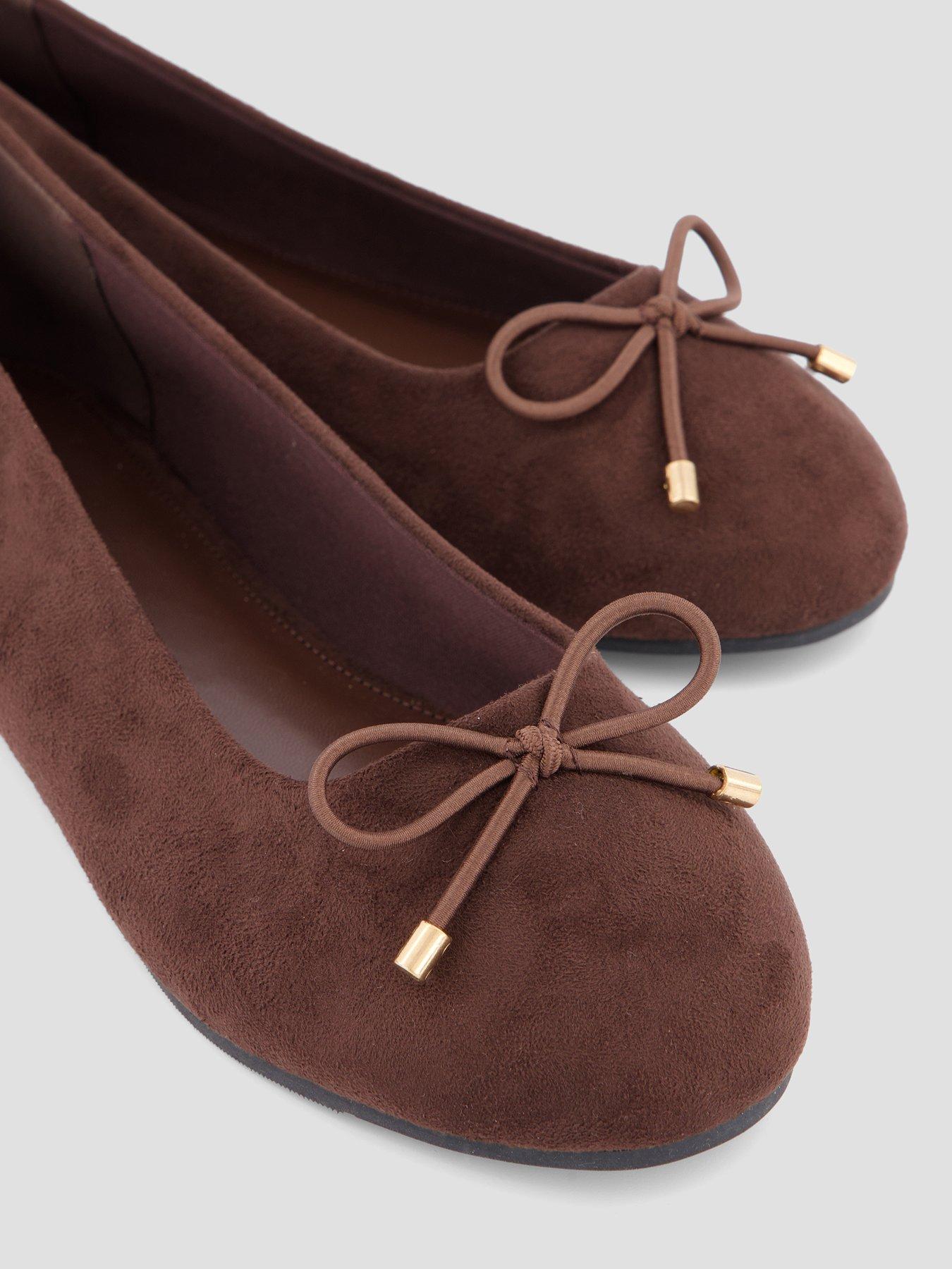 Image 5 of 7 of The Very Collection Flat Ballerina Shoes - Brown