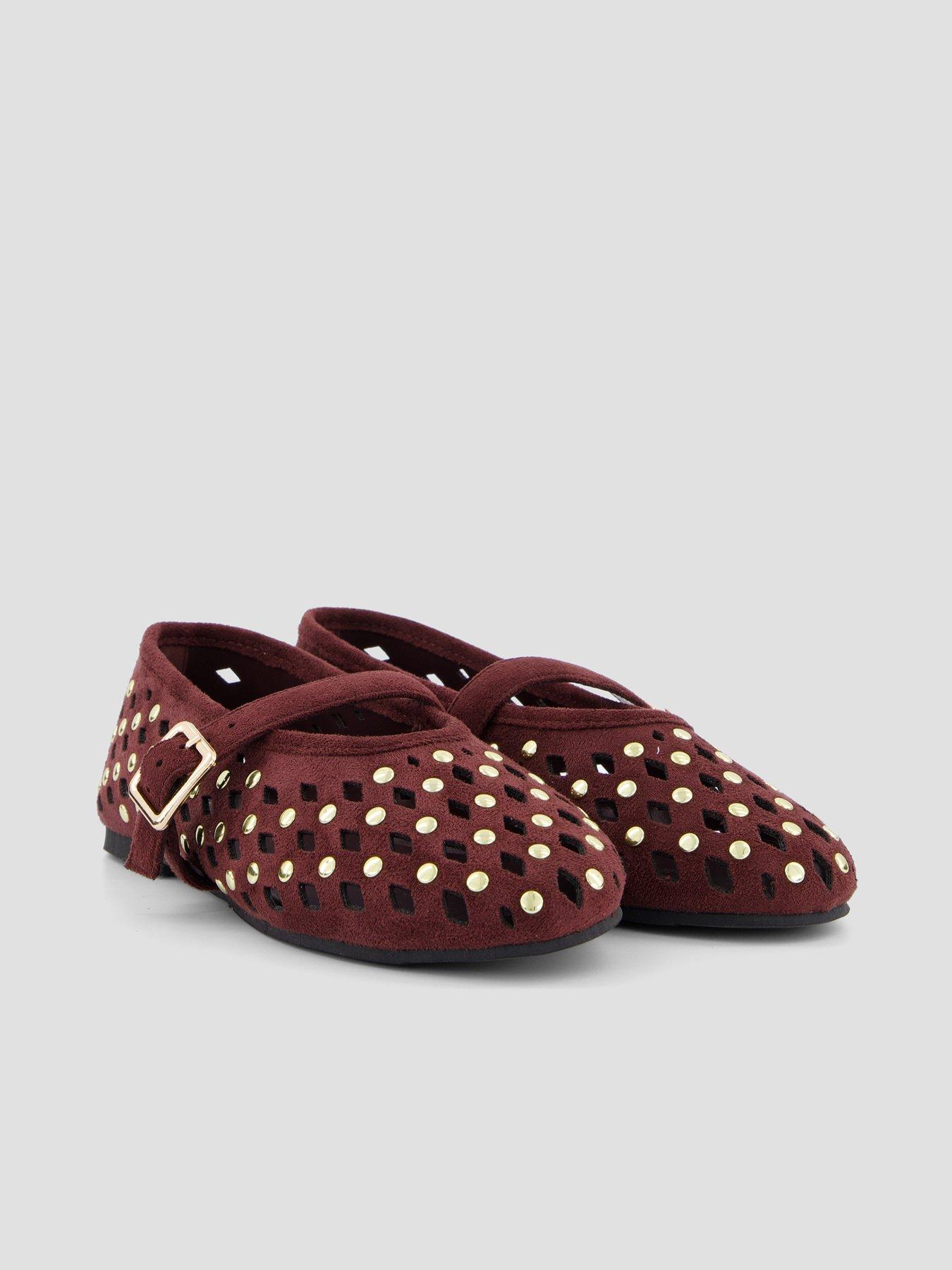 Image 6 of 7 of The Very Collection Studded Ballerina Flats - Burgundy