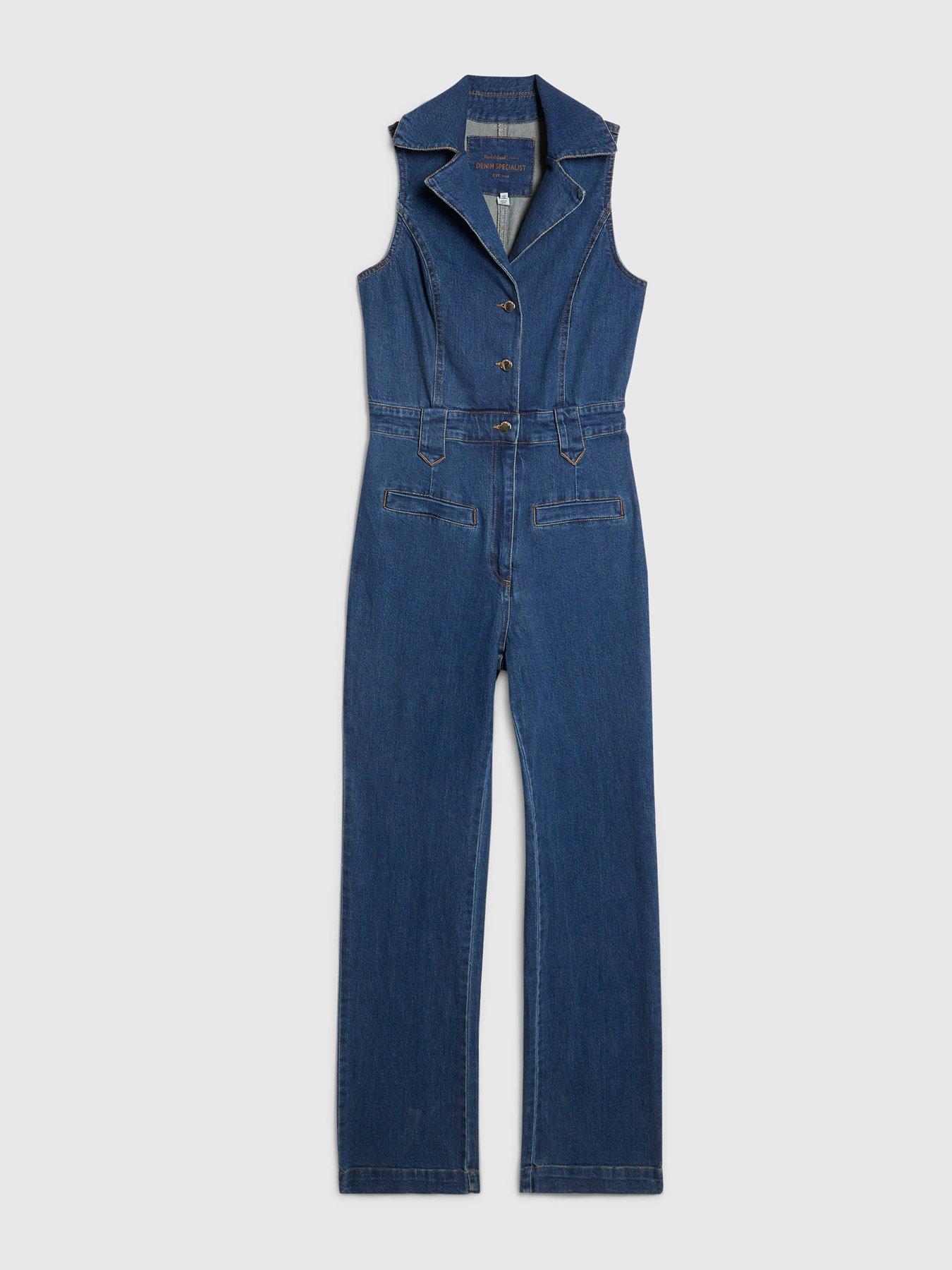 Image 5 of 5 of River Island Batman Stretch Sl Jumpsuit - Blue
