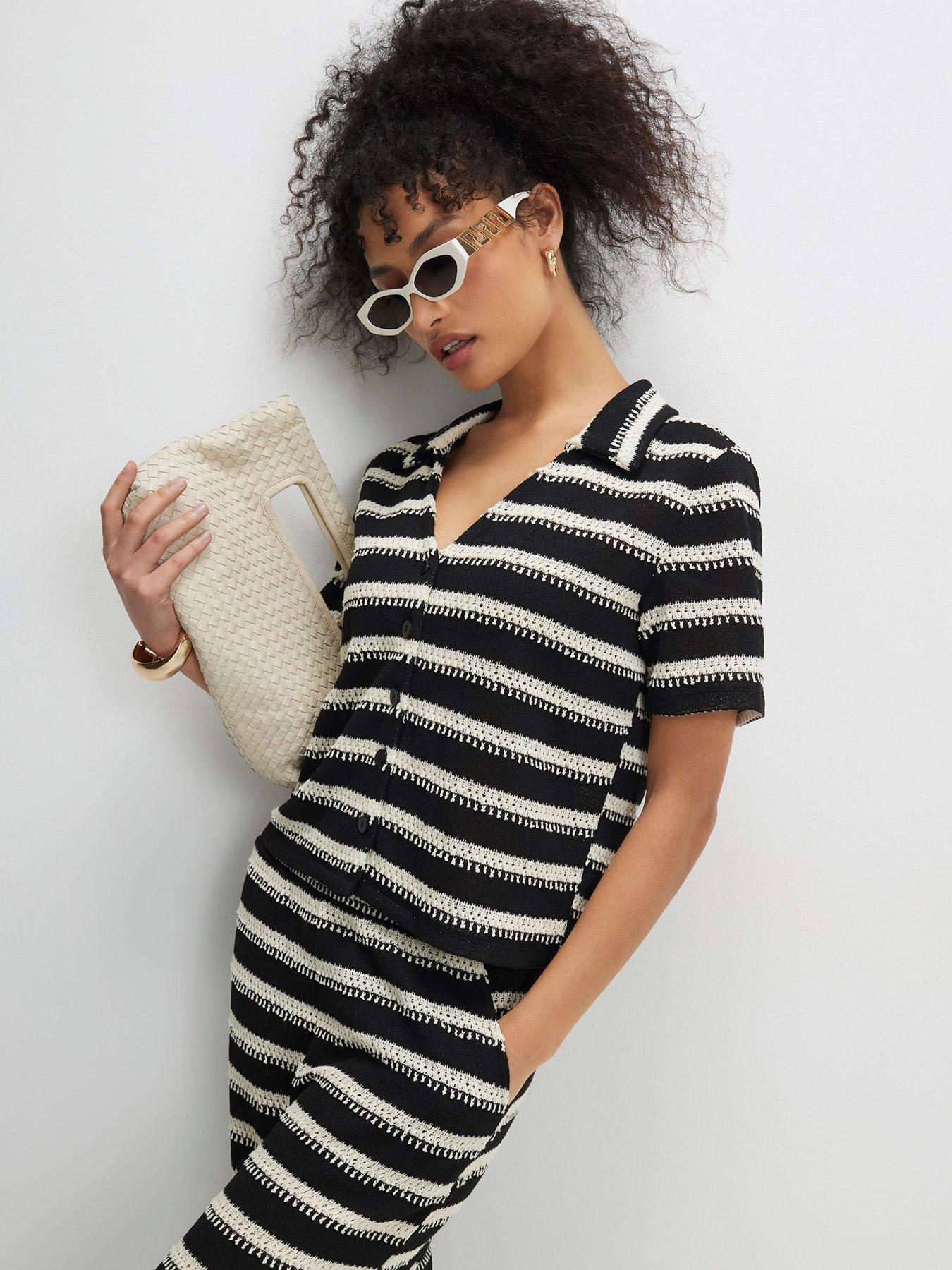 river-island-short-sleeve-stripe-texture-shirt-blackoutfit