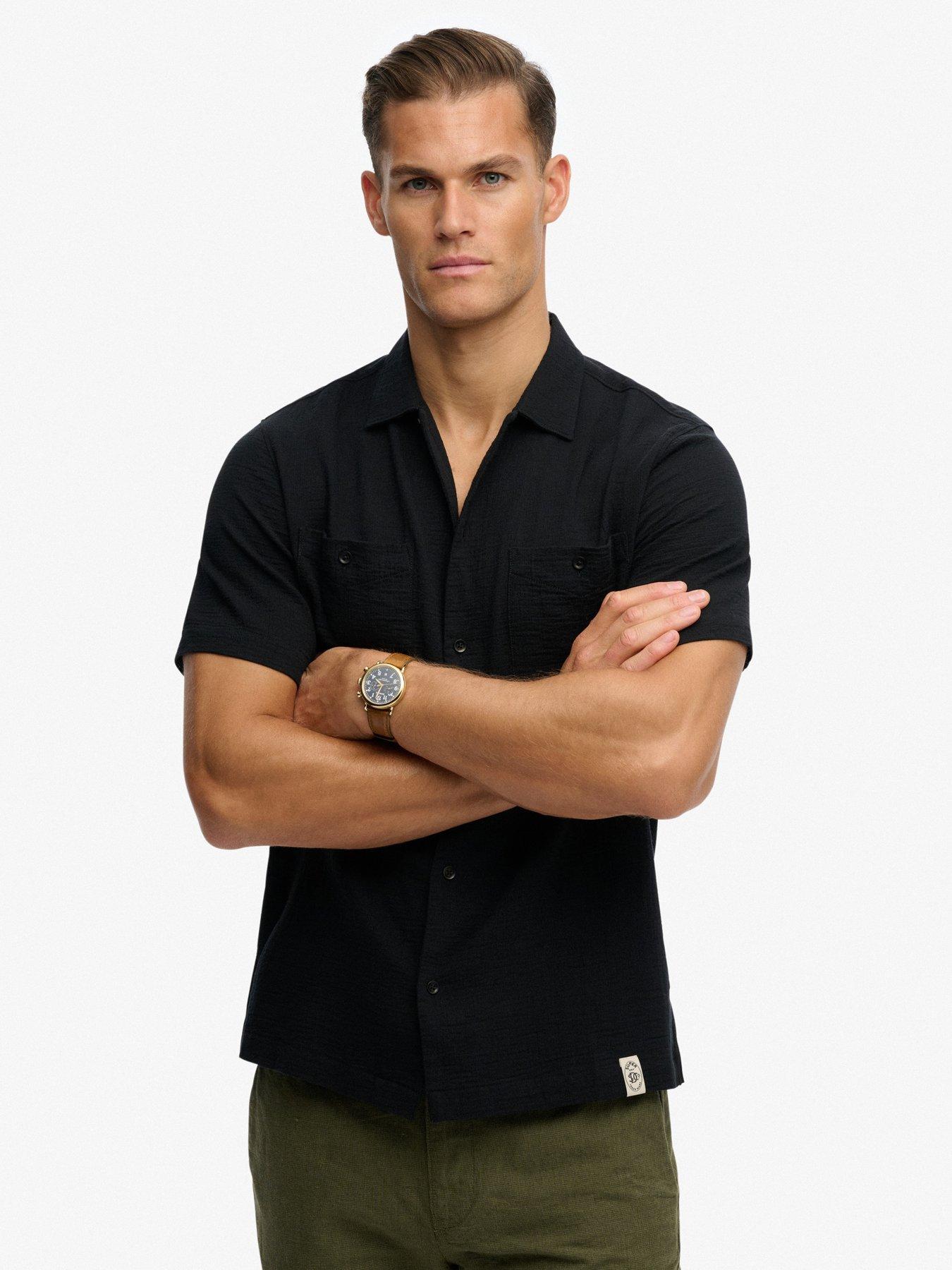 Superdry Superdry Merchant Textured Short Sleeve Shirt - Black