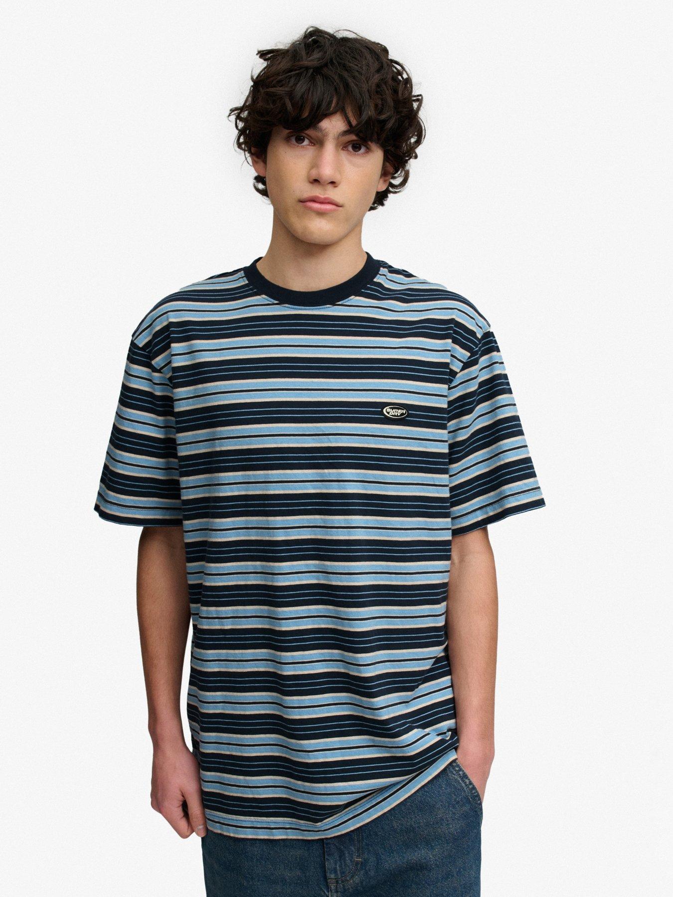 Superdry Superdry Oversized Stripe T-Shirt - Blue