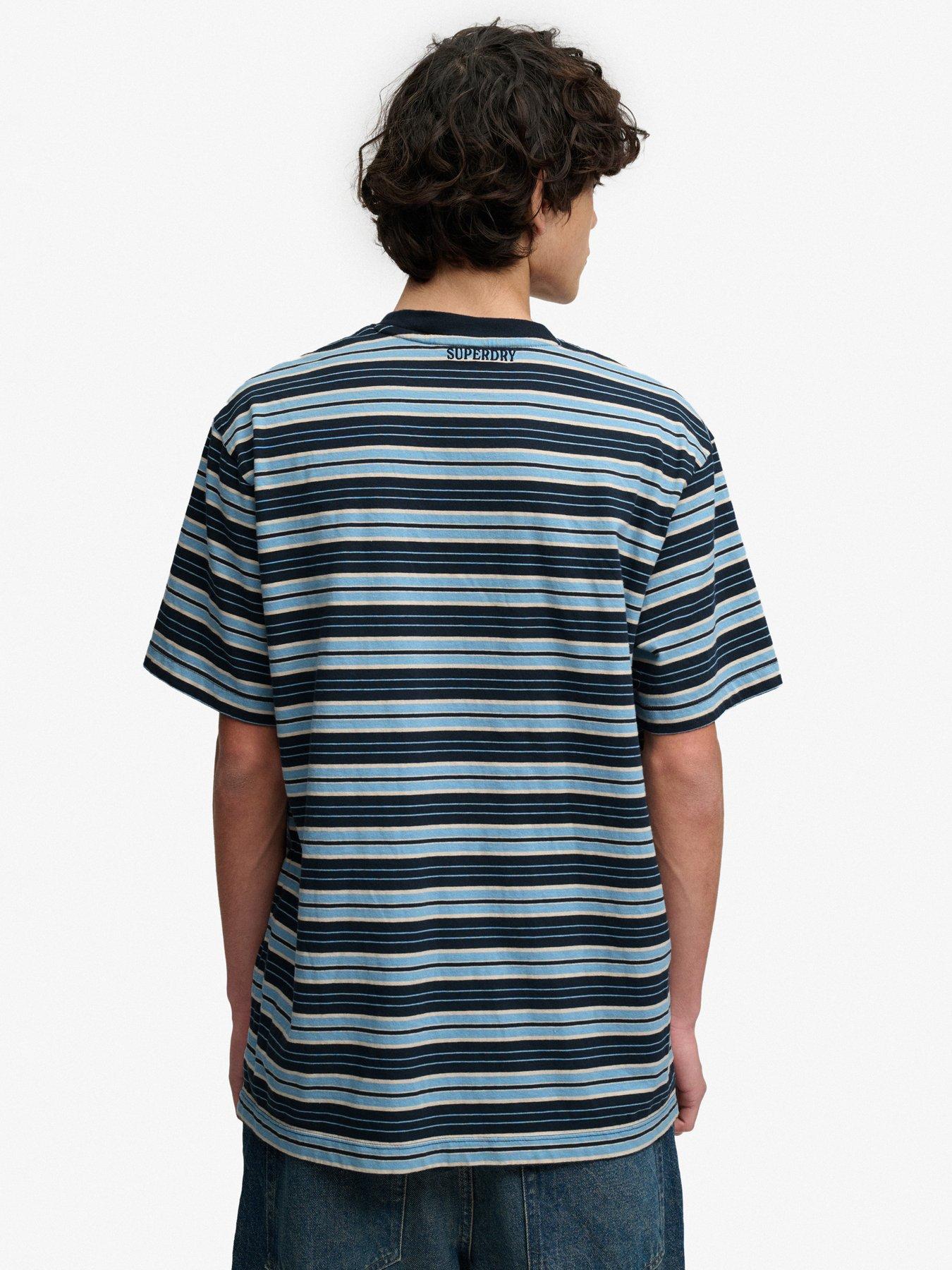 Image 2 of 4 of Superdry Superdry Oversized Stripe T-Shirt - Blue