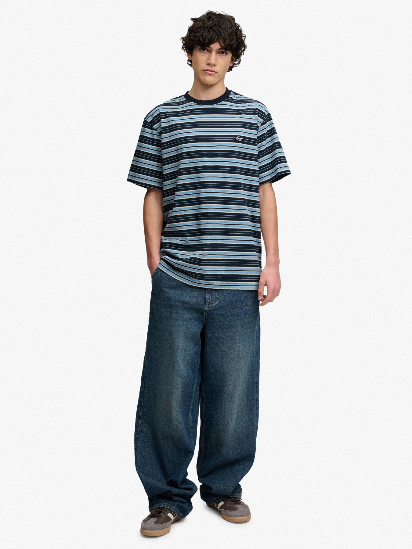 Image 3 of 4 of Superdry Superdry Oversized Stripe T-Shirt - Blue
