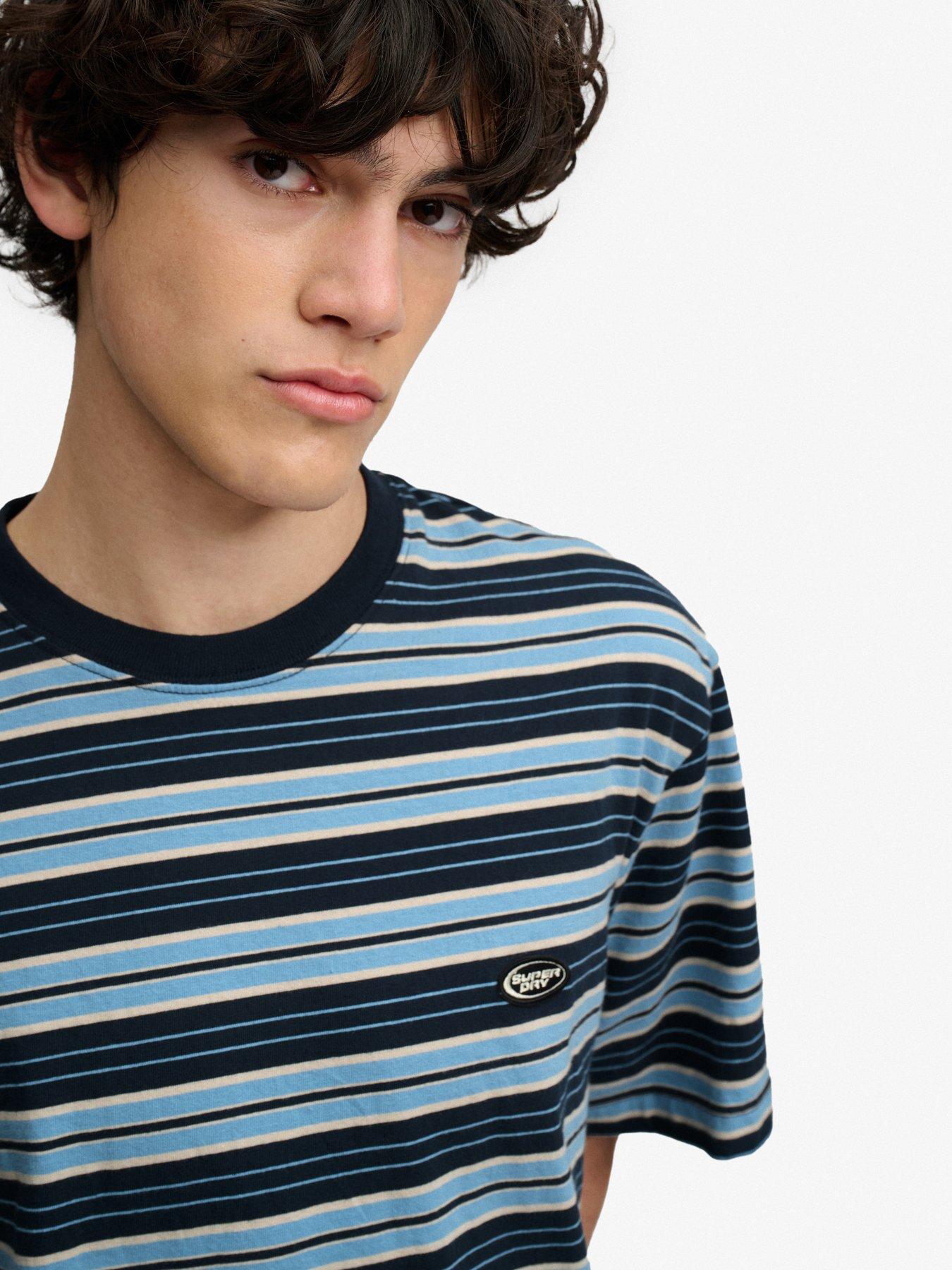 Image 4 of 4 of Superdry Superdry Oversized Stripe T-Shirt - Blue