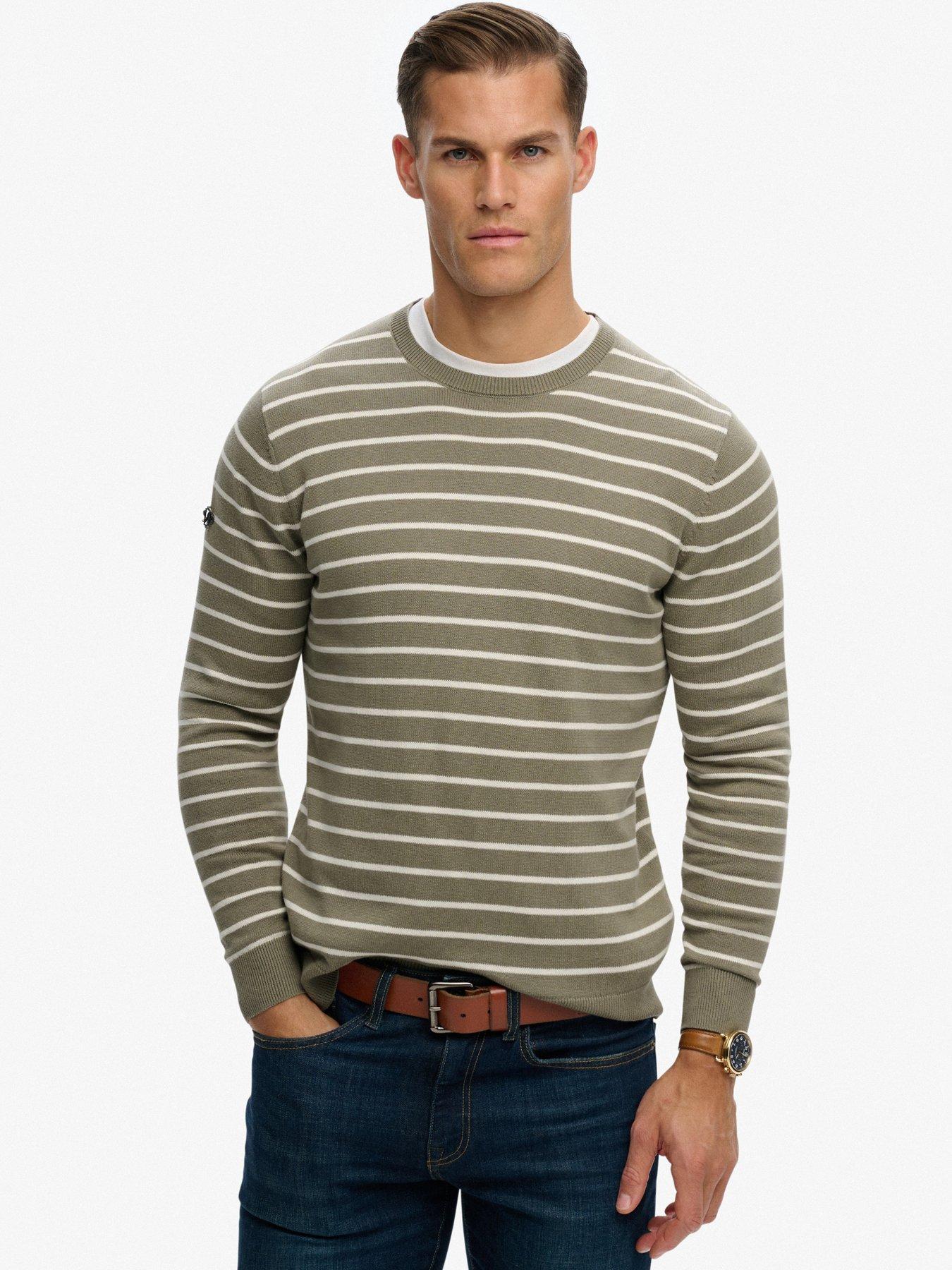 Superdry Superdry The Merchant Store Breton Knitted Jumper - Light Green