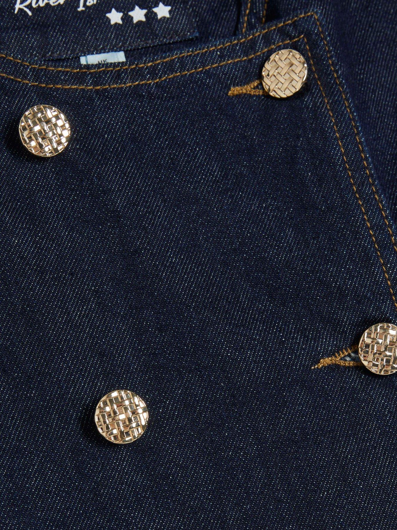 Image 6 of 6 of River Island Short Sleeve Button Front Twister Co-ord Shirt - Blue