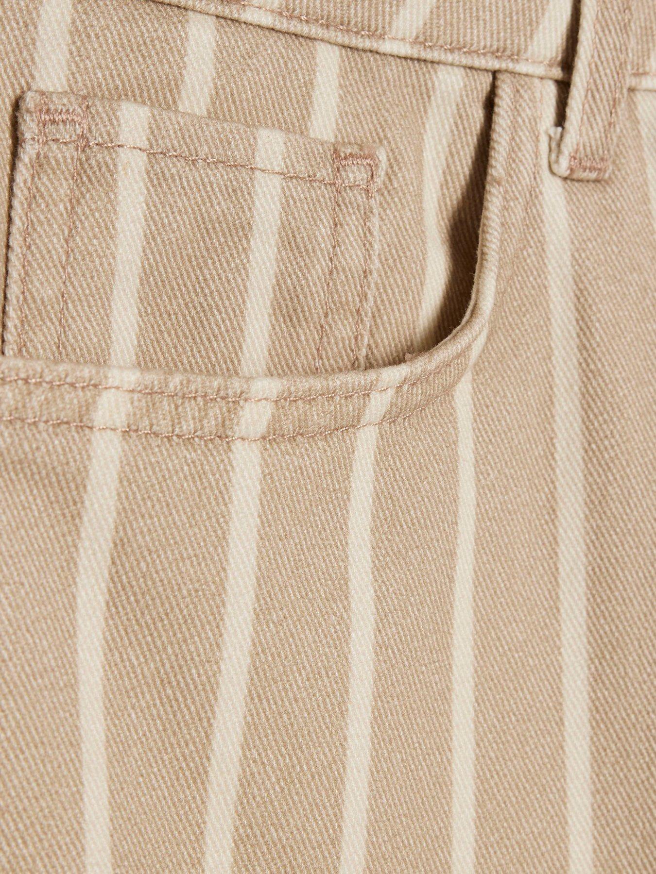 Image 6 of 6 of River Island Steve Stripe Super Wide - Beige