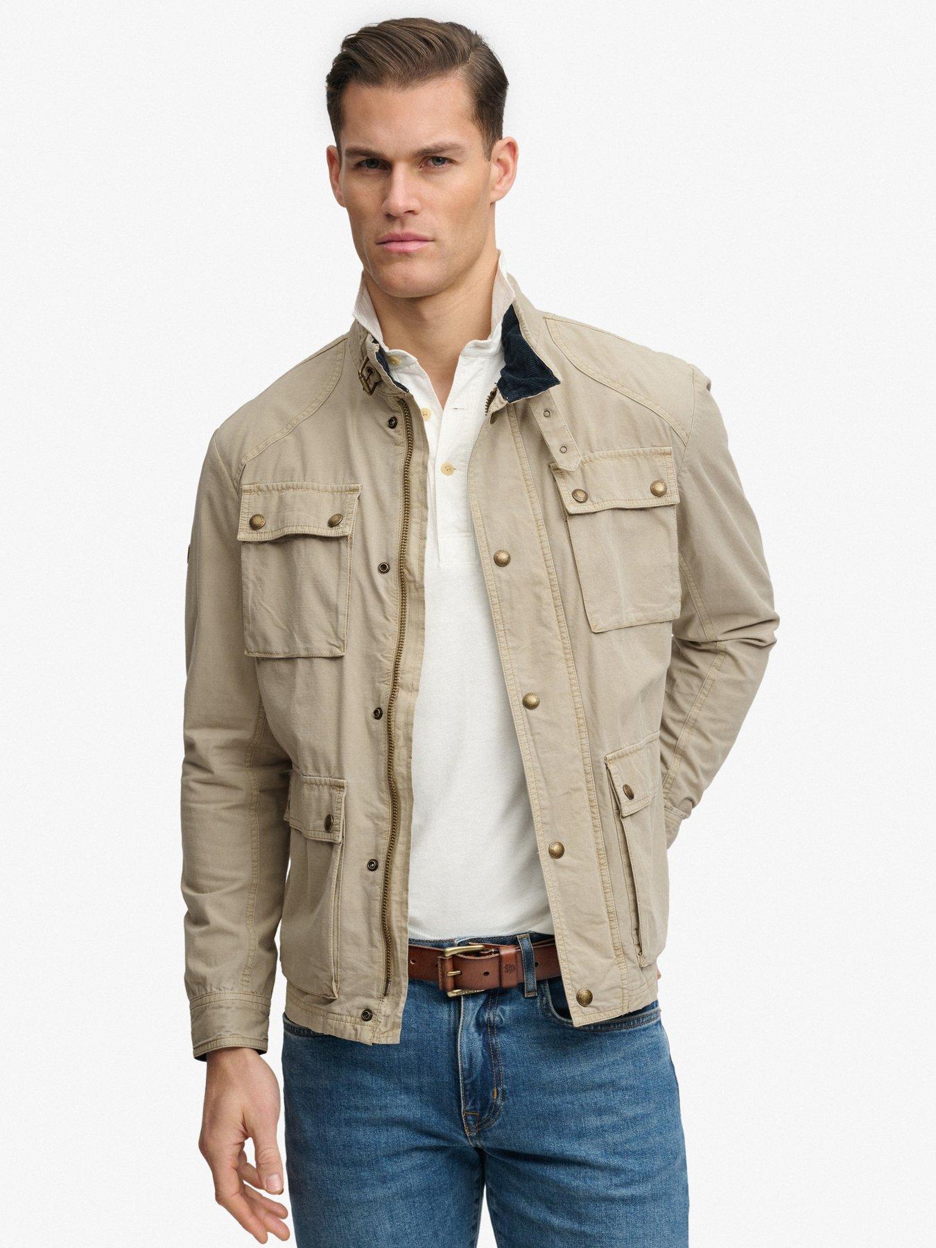 Superdry Superdry Merchant Ripstop Racer Jacket - Beige