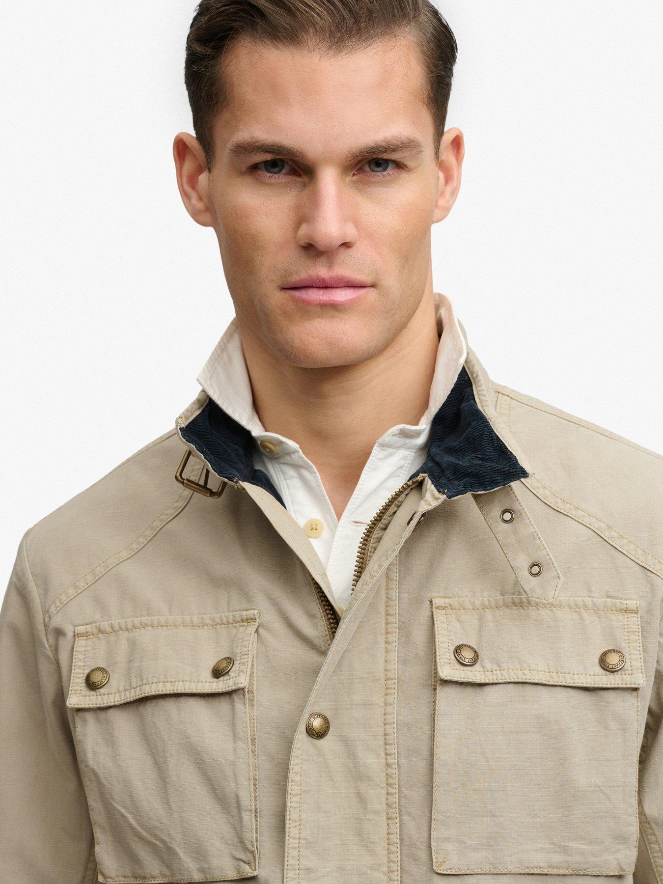 Image 4 of 6 of Superdry Superdry Merchant Ripstop Racer Jacket - Beige