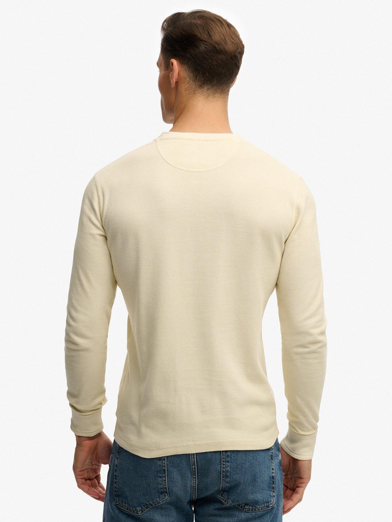 Image 2 of 6 of Superdry Superdry Lightweight Textured Grandad Top - Cream