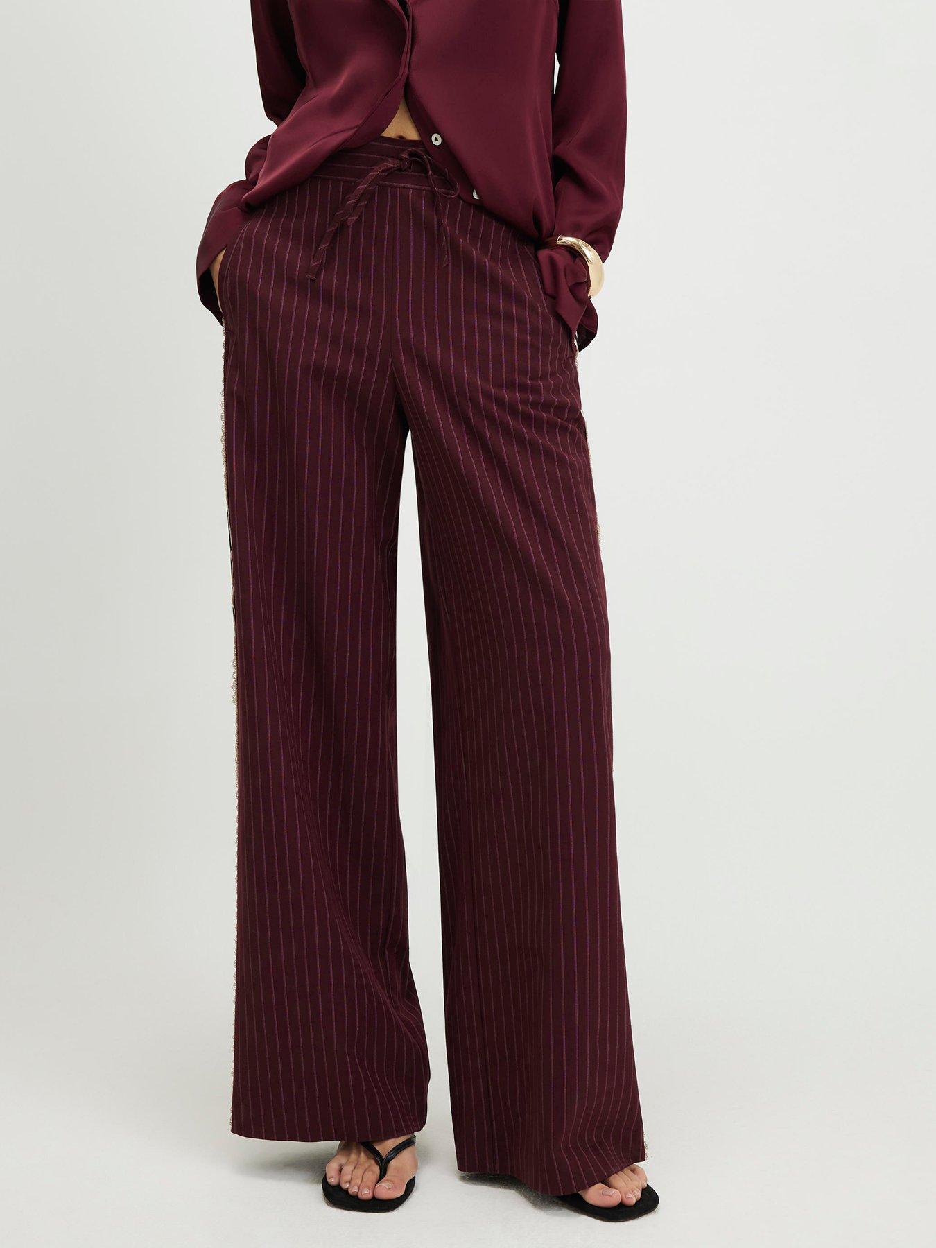 River Island Crochet Side Stripe Jogger - Red