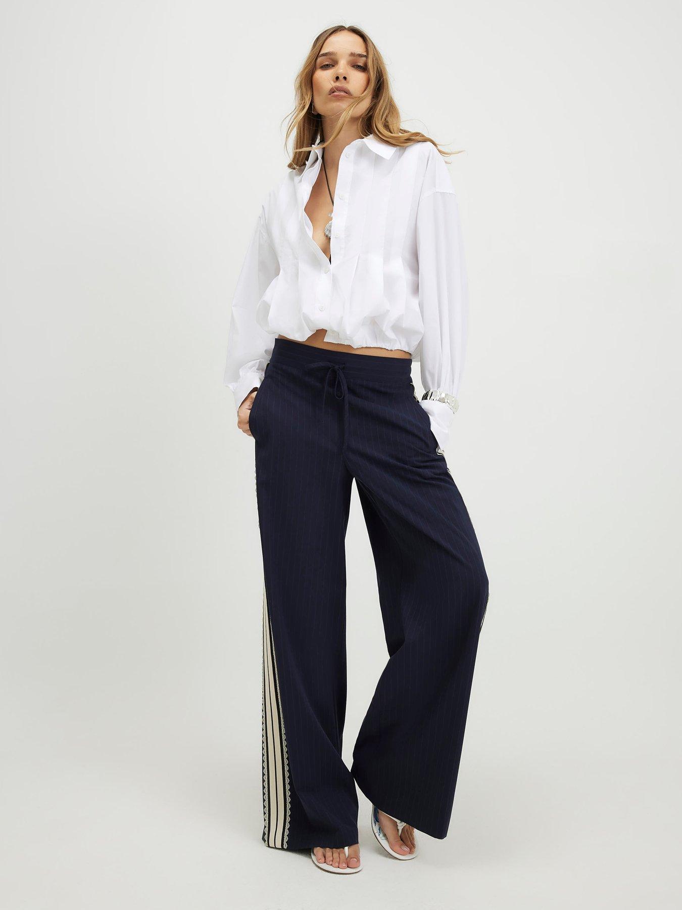 River Island Crochet Side Stripe Jogger - Blue
