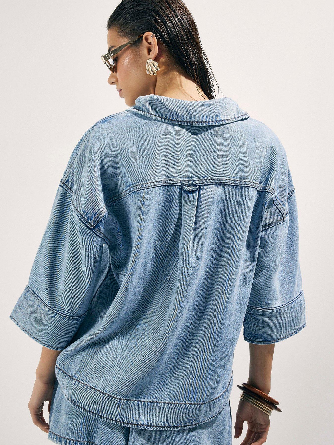 Image 2 of 6 of River Island Jupiter Denim Tunic - Blue