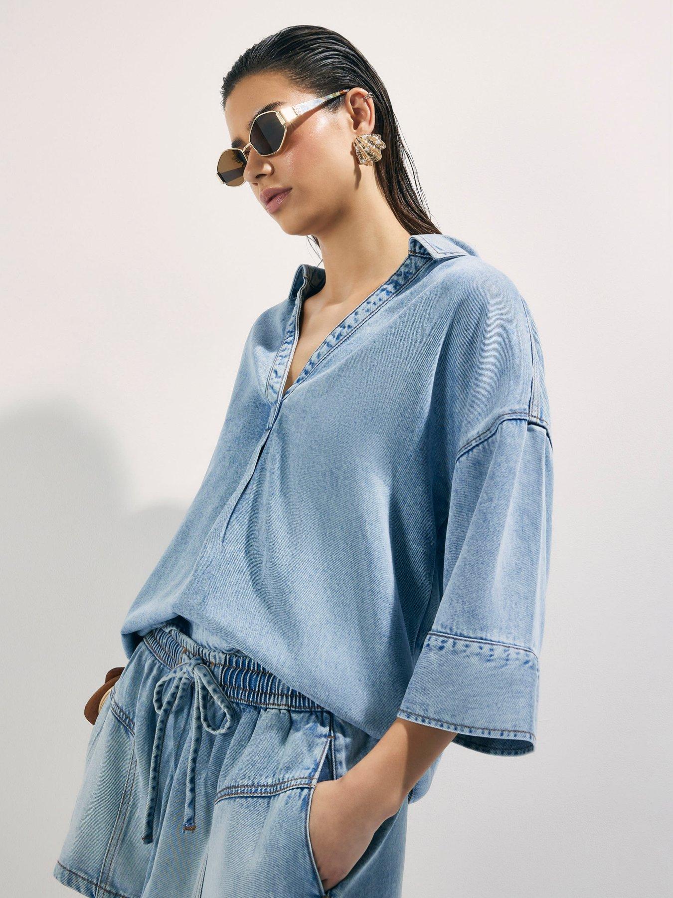 Image 4 of 6 of River Island Jupiter Denim Tunic - Blue