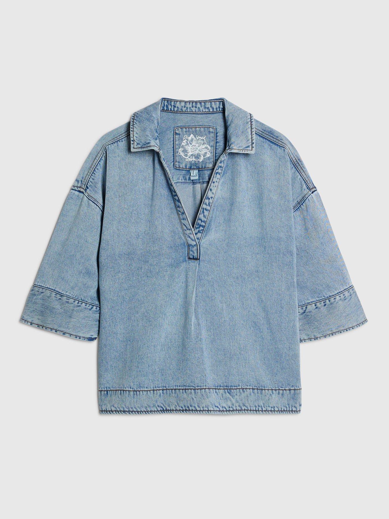 Image 5 of 6 of River Island Jupiter Denim Tunic - Blue