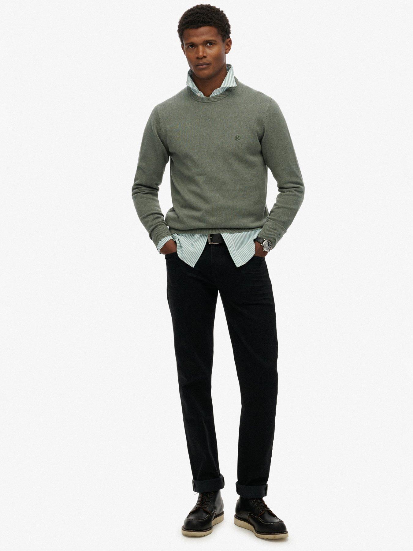 Image 3 of 5 of Superdry Superdry Essentials Cotton Knitted Jumper - Light Green