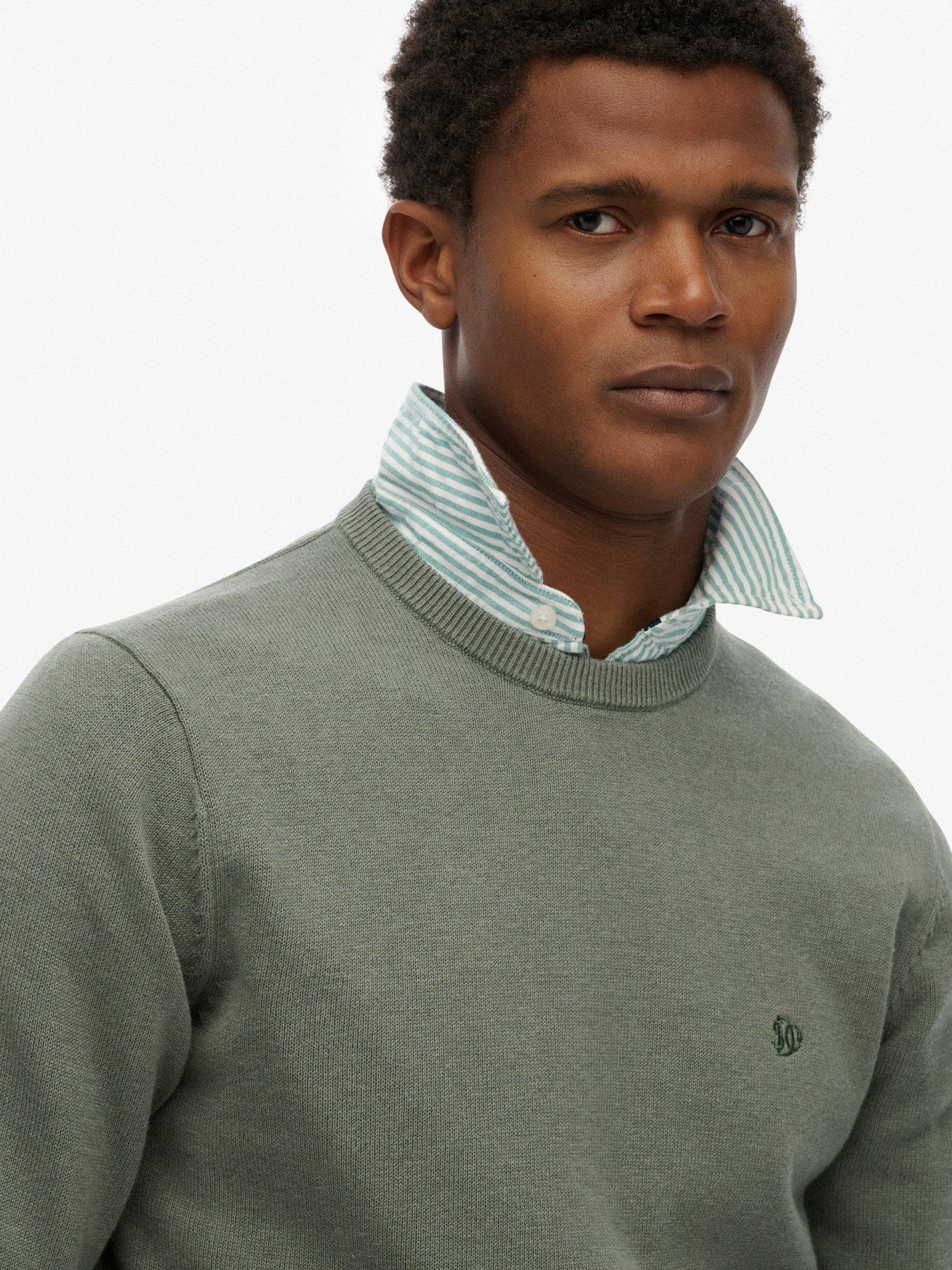 Image 4 of 5 of Superdry Superdry Essentials Cotton Knitted Jumper - Light Green