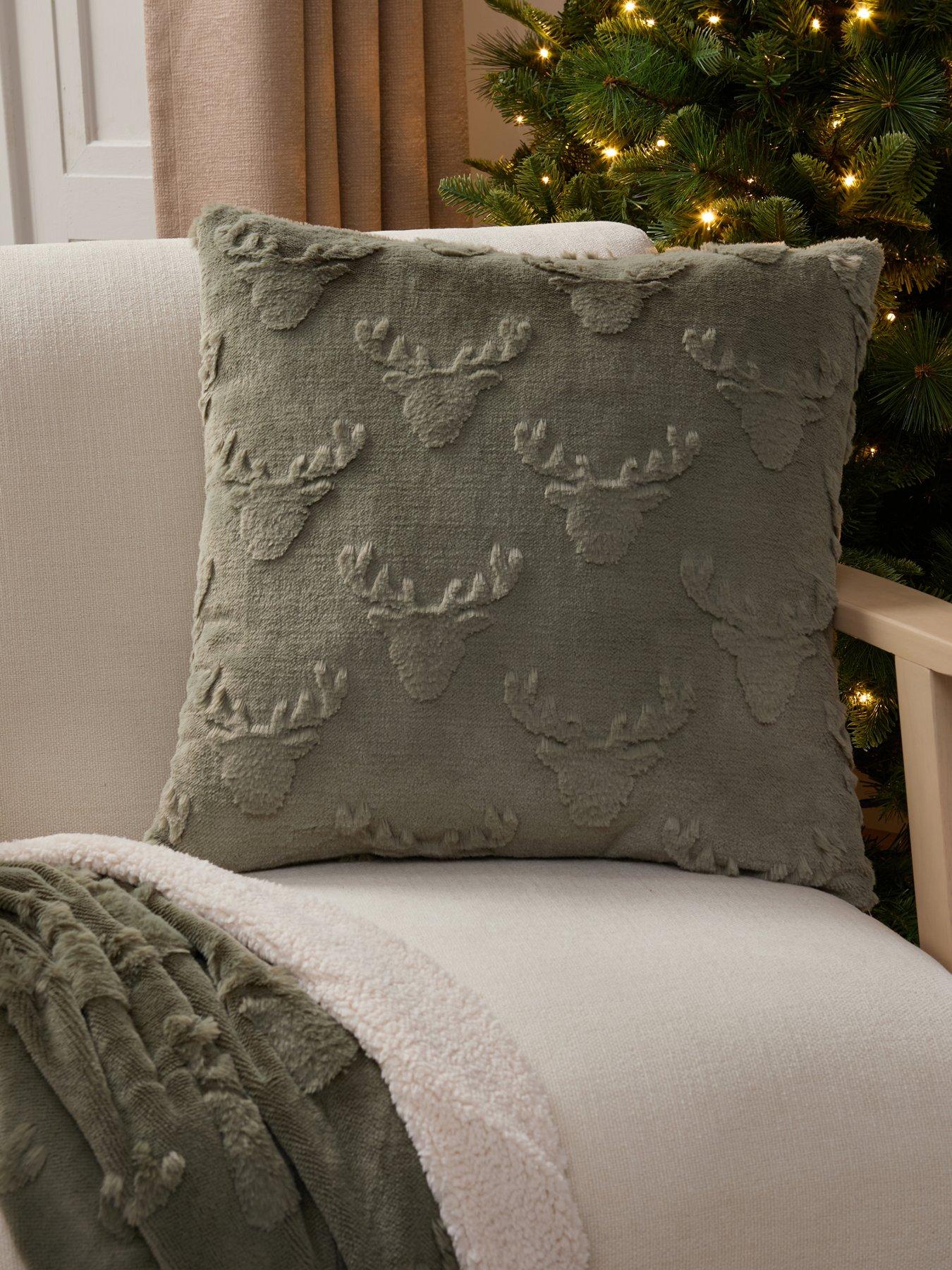 The Very Collection Stag Faux Fur Cushion