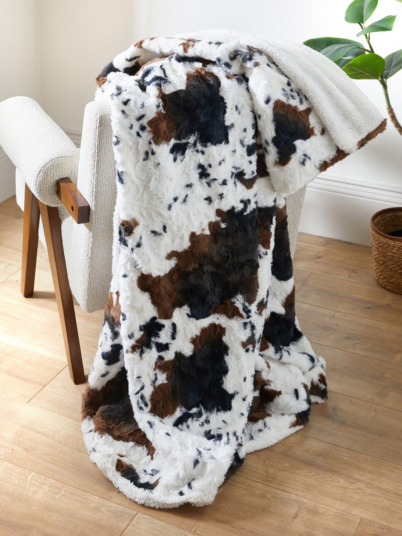 The Very Collection Cow Print Faux Fur Throw 150x200cm