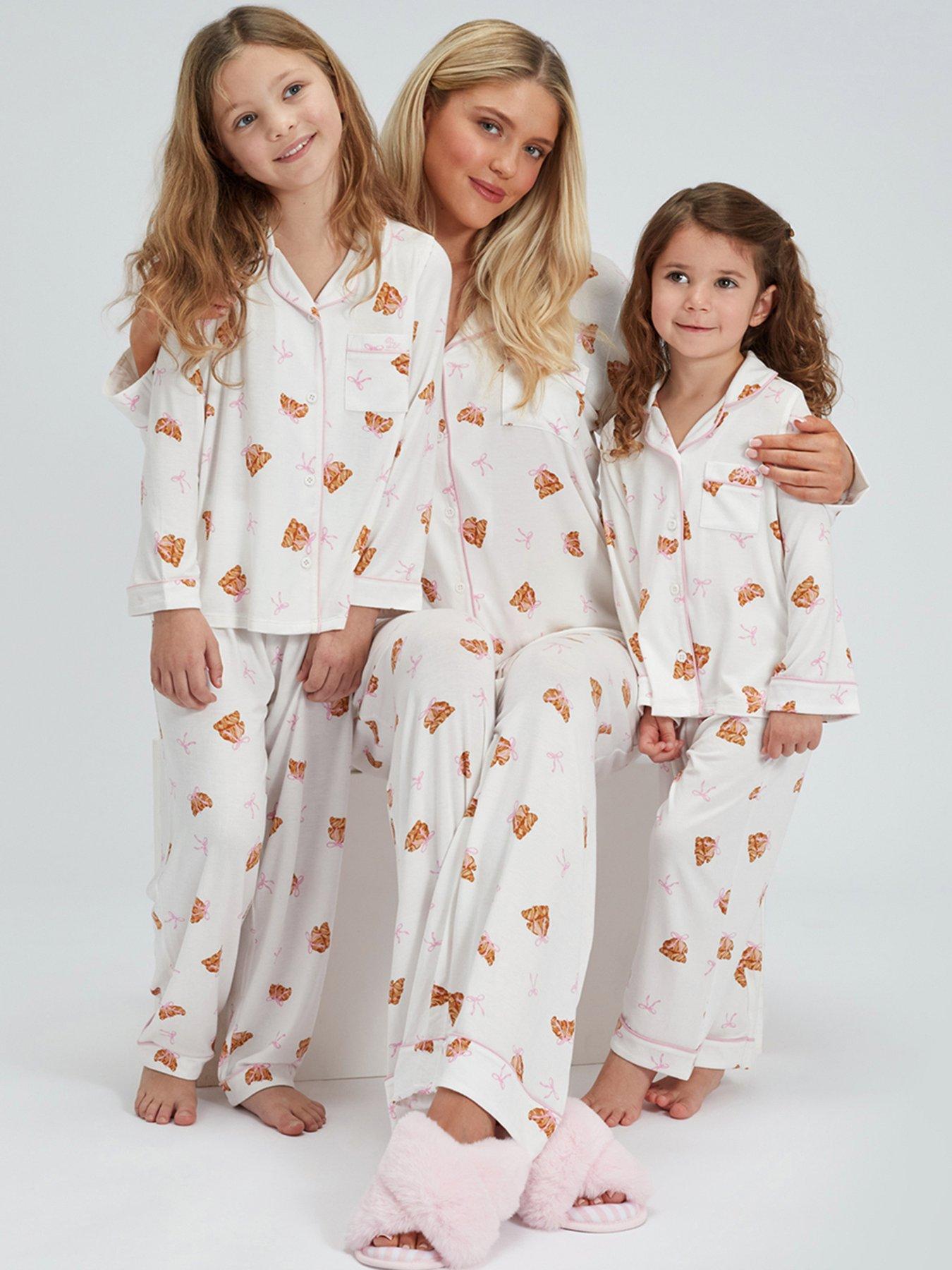 Boux Avenue Girls Croissant Modal Pyjamas - Ivory Mix