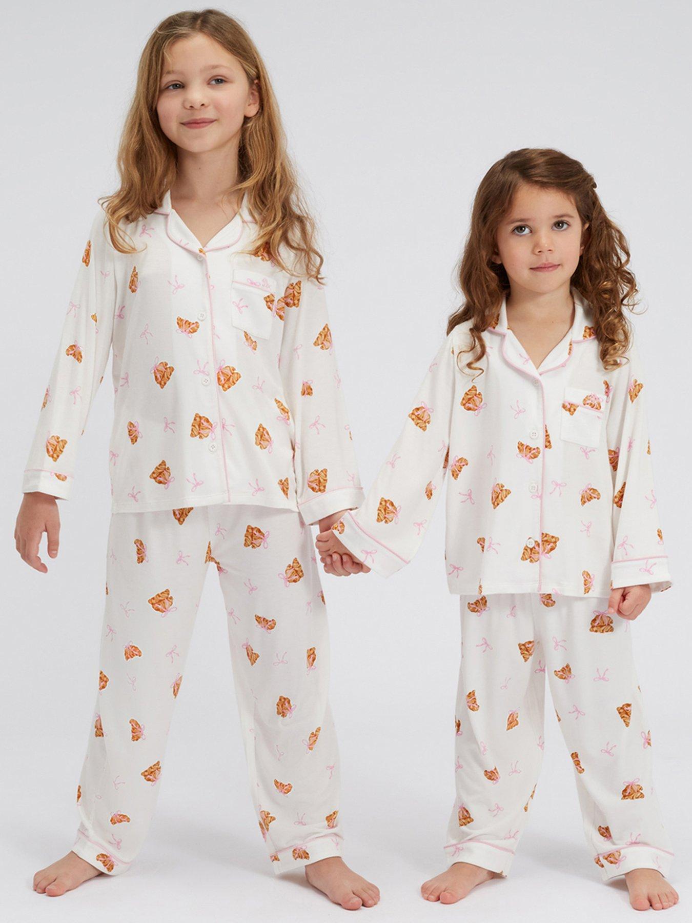 Image 2 of 4 of Boux Avenue Girls Croissant Modal Pyjamas - Ivory Mix