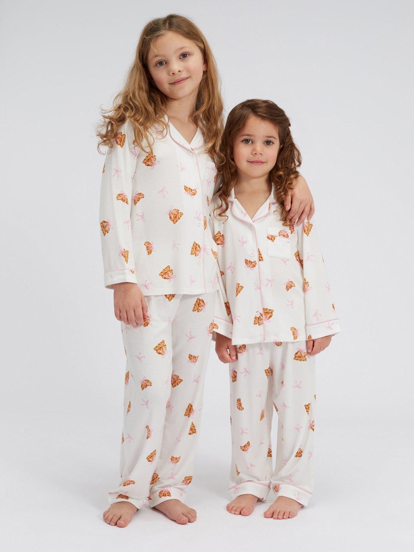 Image 4 of 4 of Boux Avenue Girls Croissant Modal Pyjamas - Ivory Mix