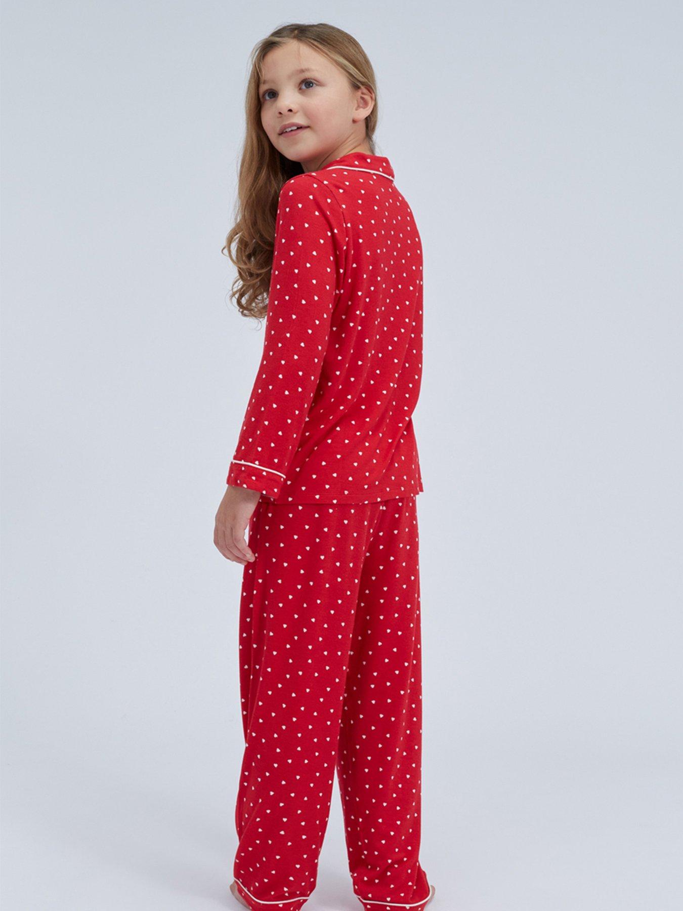 Image 2 of 6 of Boux Avenue Girls Heart Modal Pyjamas - Red Mix