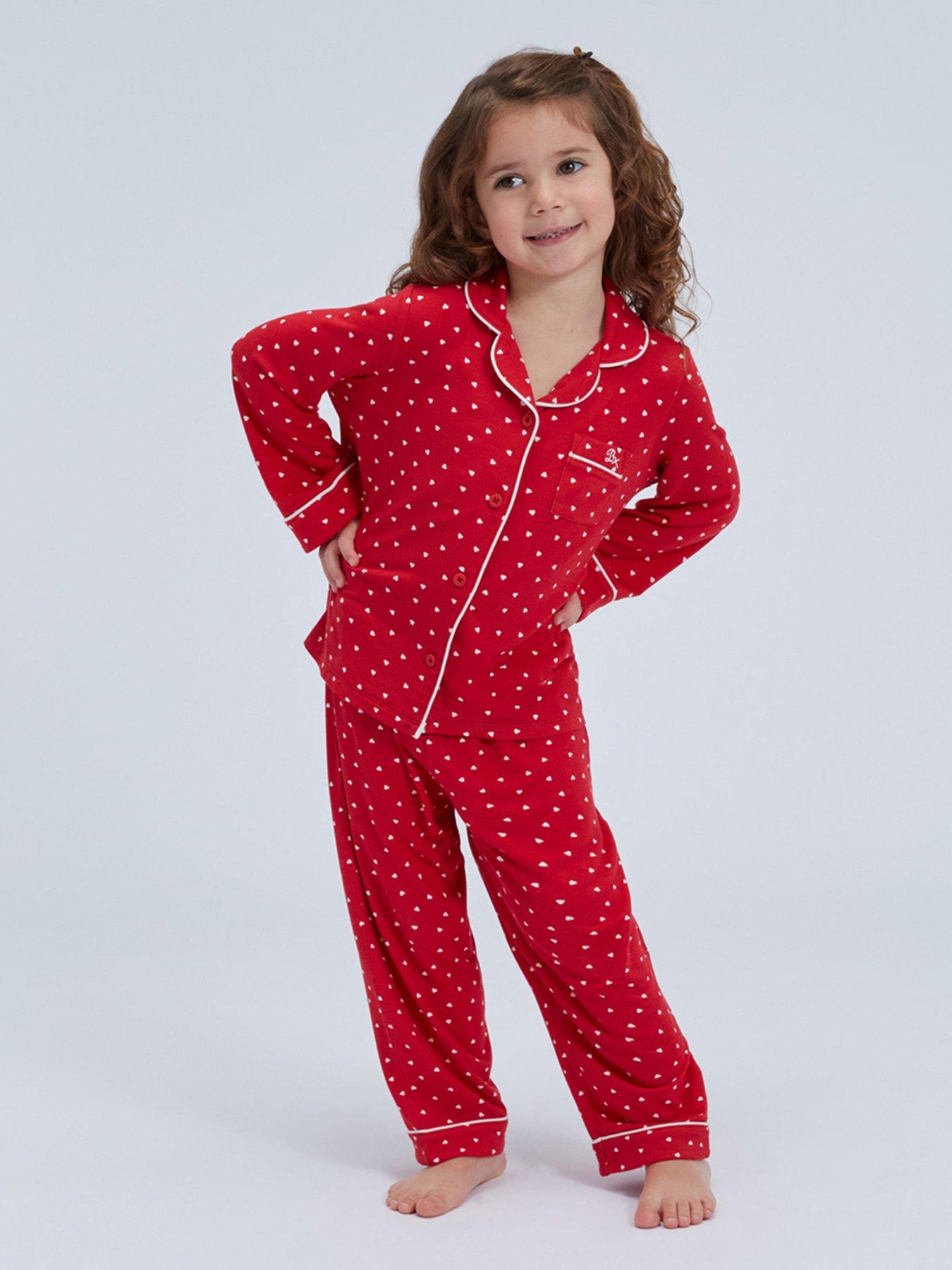 Image 3 of 6 of Boux Avenue Girls Heart Modal Pyjamas - Red Mix