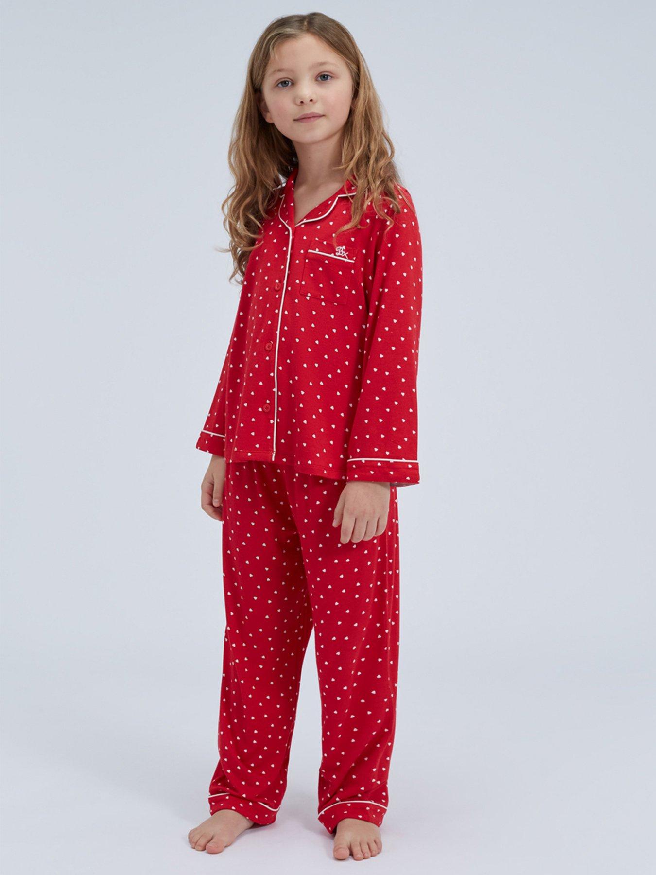Image 5 of 6 of Boux Avenue Girls Heart Modal Pyjamas - Red Mix