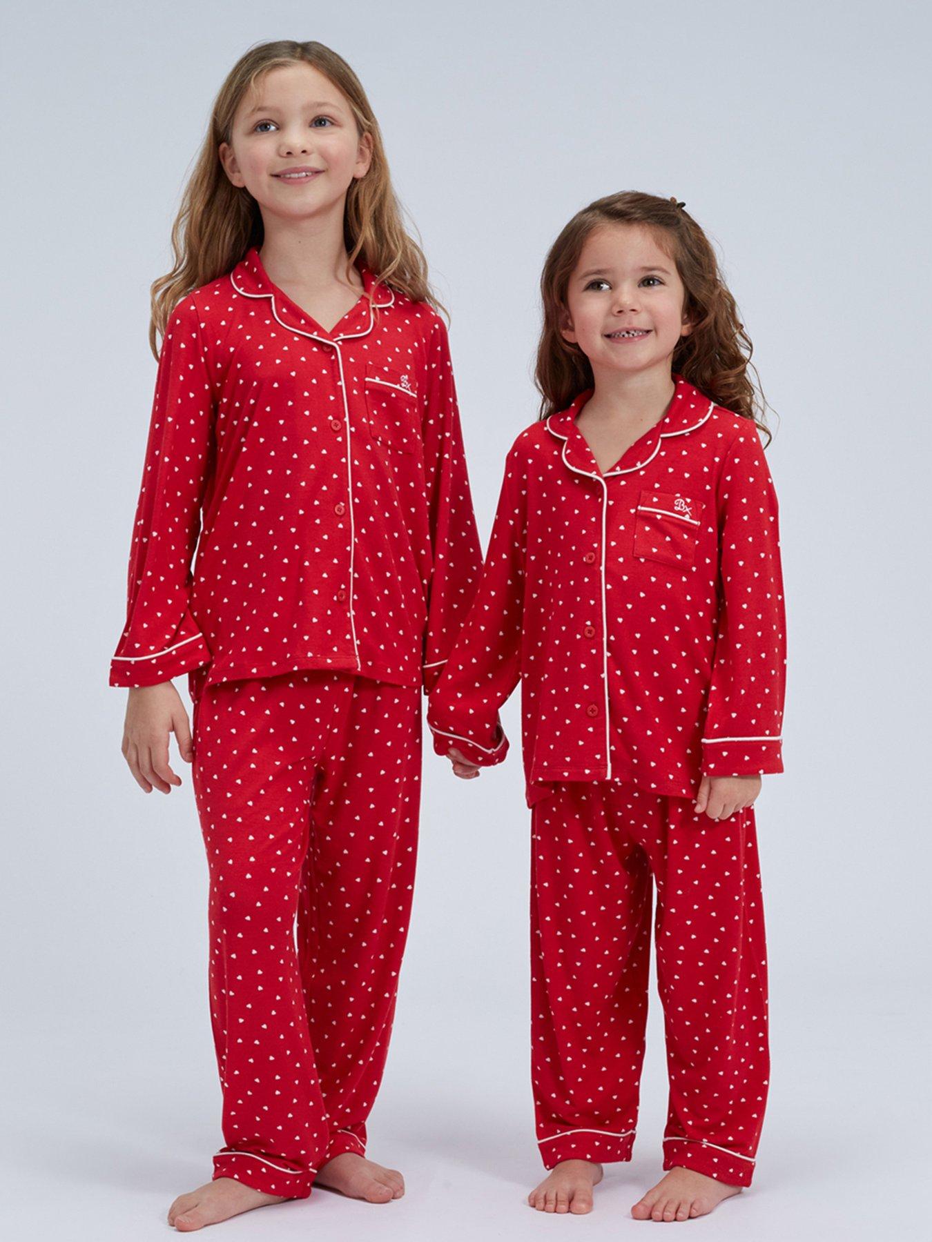 Image 6 of 6 of Boux Avenue Girls Heart Modal Pyjamas - Red Mix