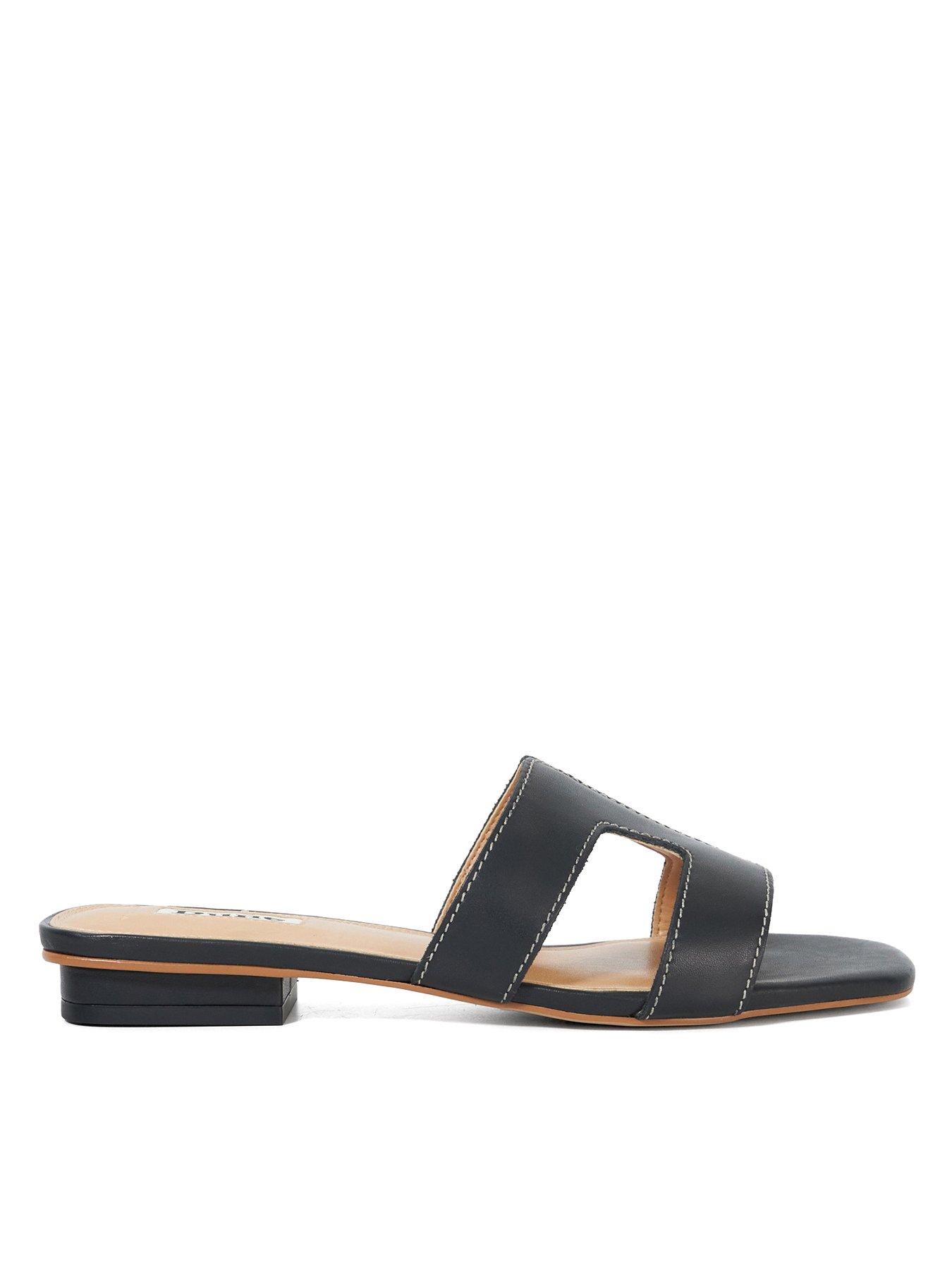 Dune London Wide Fit Loupe Smart Slider Sandals - Black