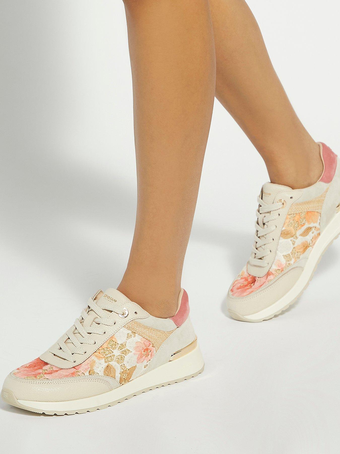 Image 6 of 6 of Dune London Esmara Lace Up Trainer - Pink