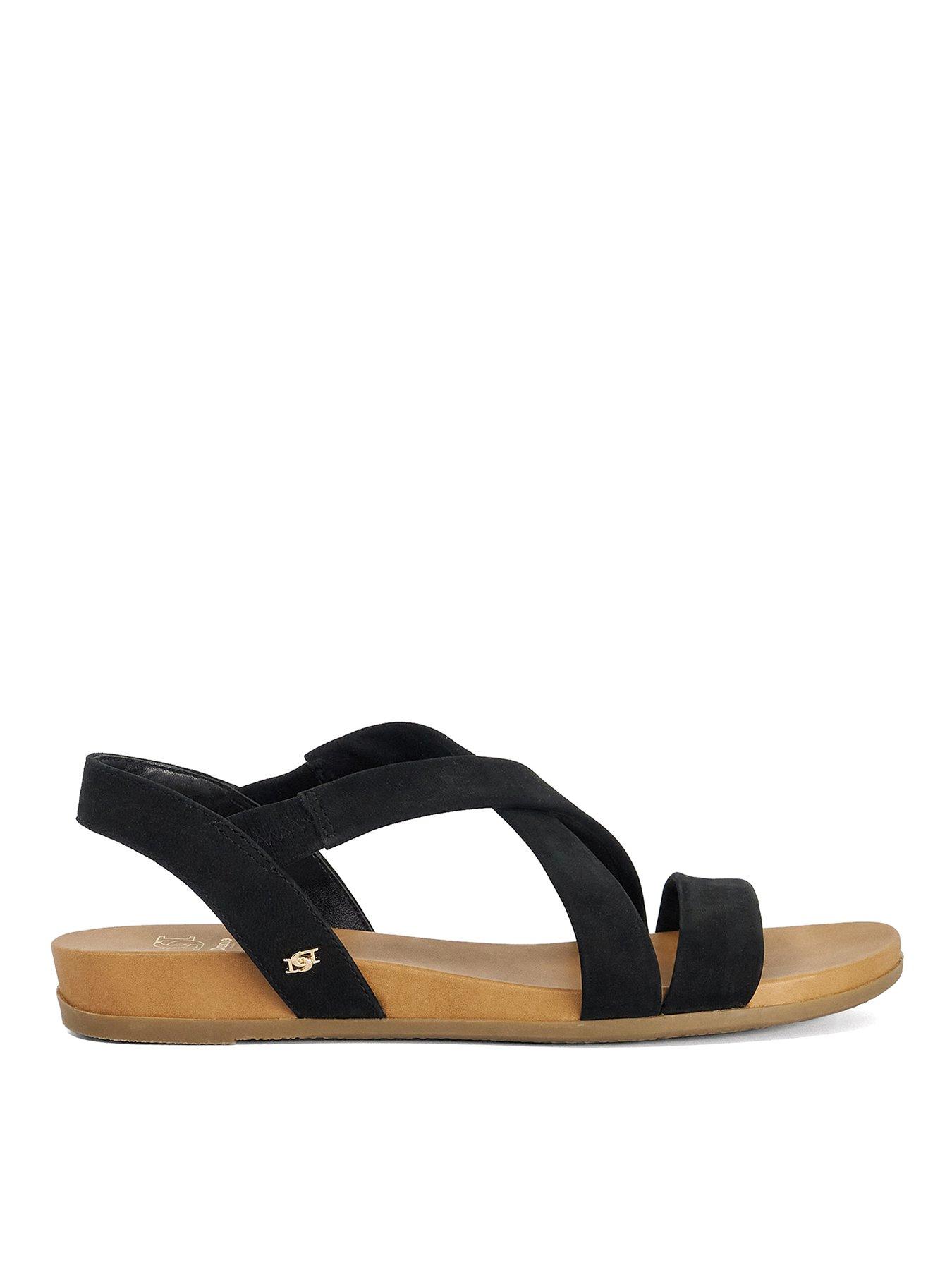 dune-london-landies-flat-sandals-blackfront