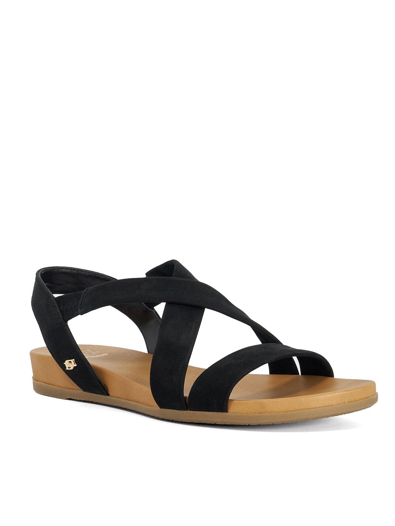 dune-london-landies-flat-sandals-blackstillFront