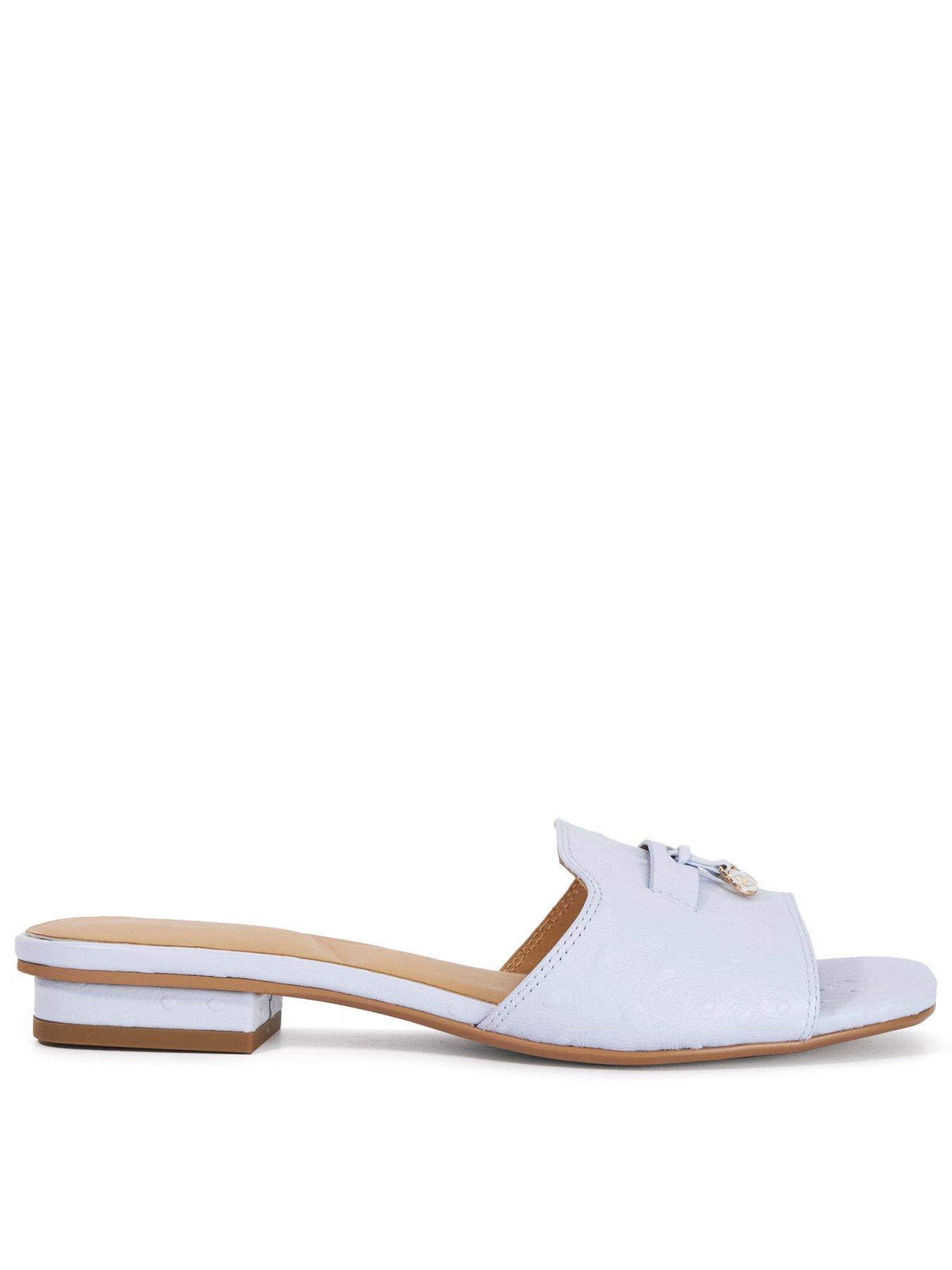 Image 1 of 5 of Dune London Lindo Flat Sandal - Blue
