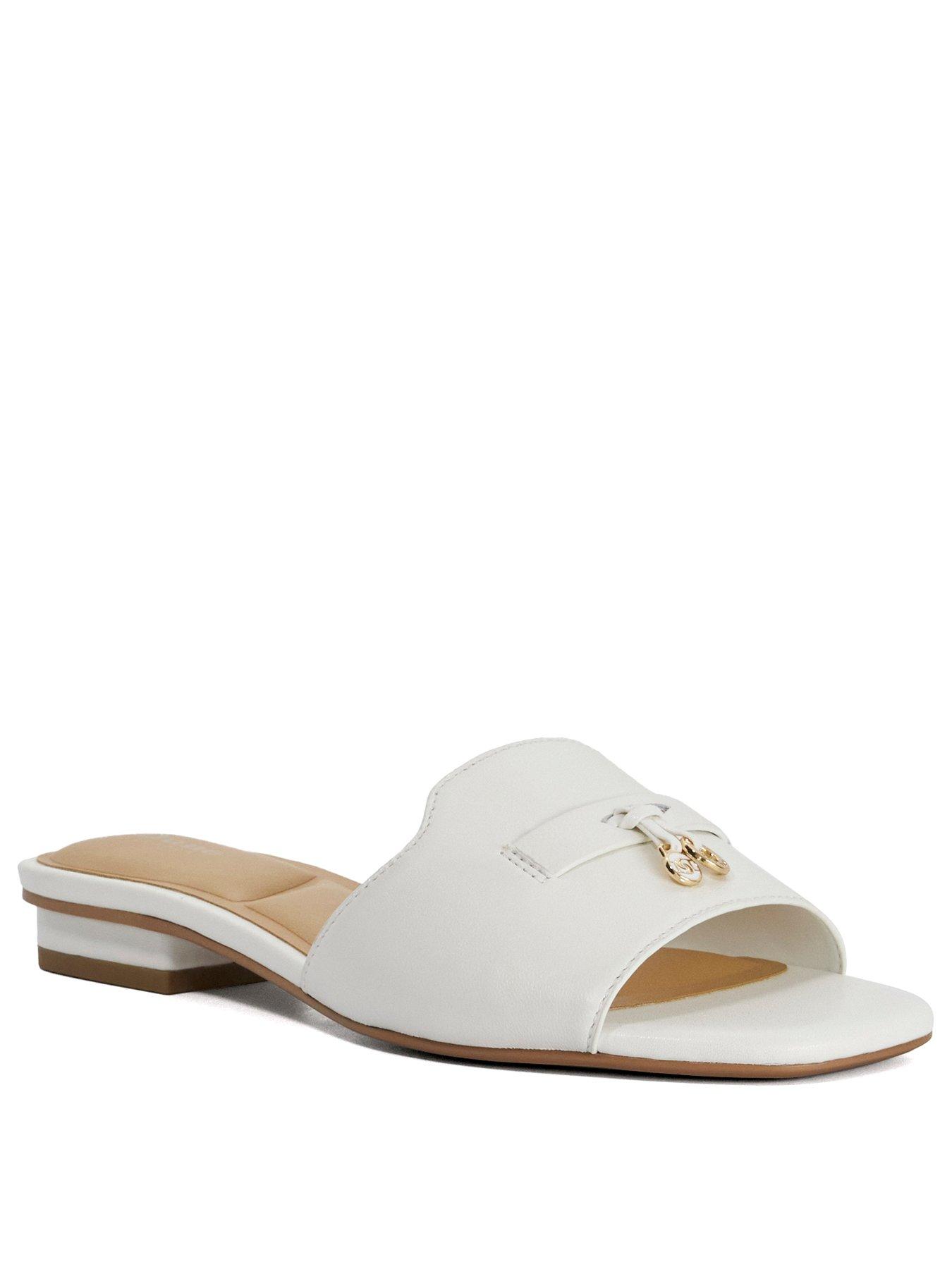 Image 2 of 5 of Dune London Lindo Flat Sandal - White