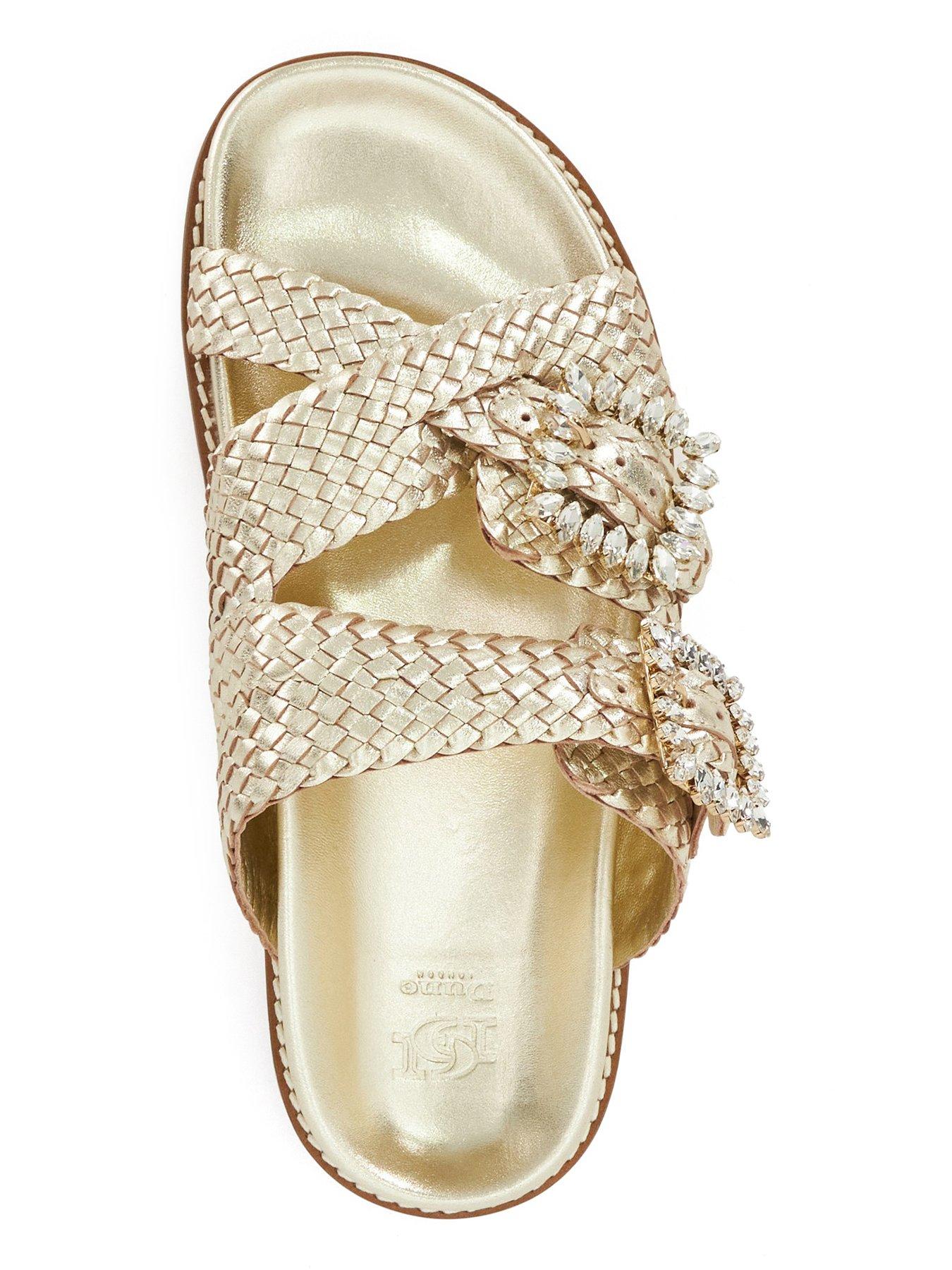 dune-london-lulos-buckle-strap-flat-sandal-goldoutfit