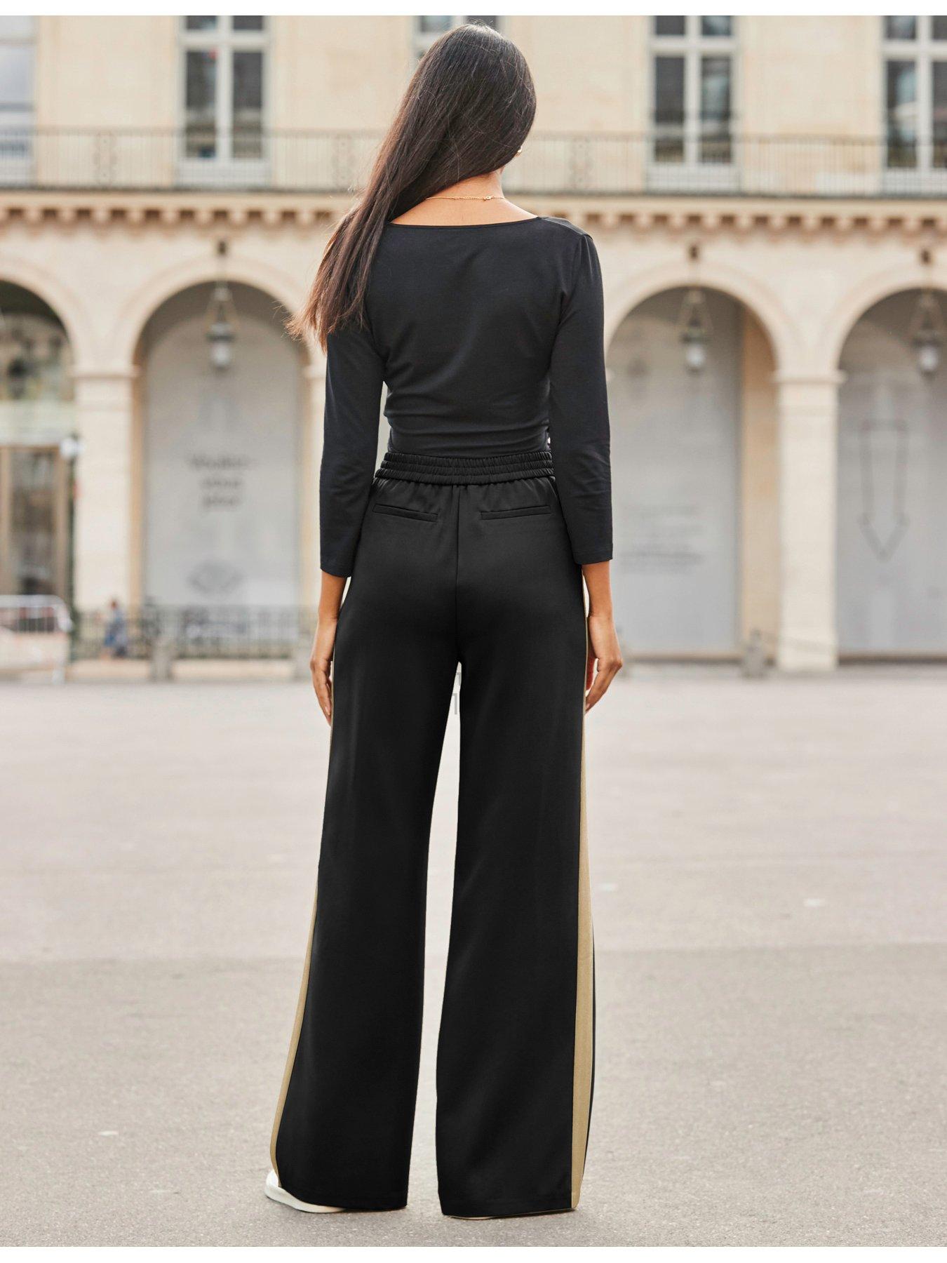 sosandar-side-stripe-wide-leg-trousers-blackcamelstillFront