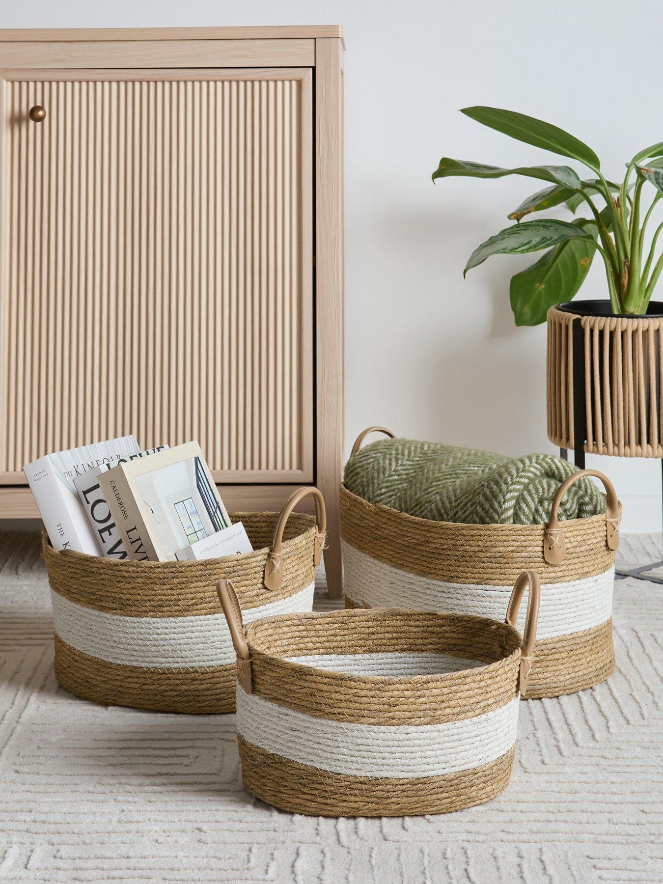 The Very Collection Set Of 3 Oval Storage With Handle