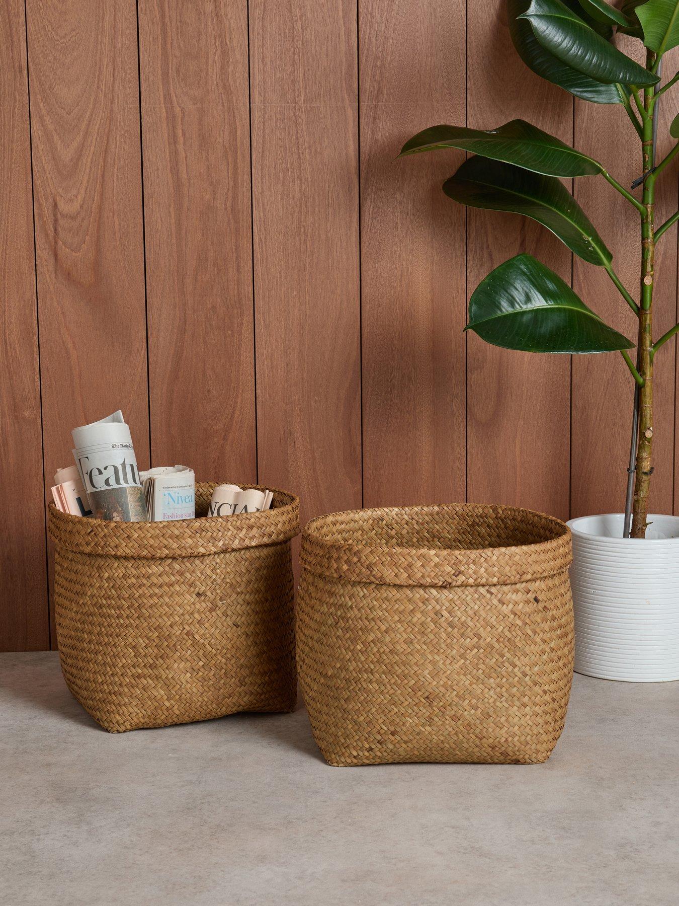 The Very Collection Set Of 2 Seagrass Hand Woven Storage in Natural