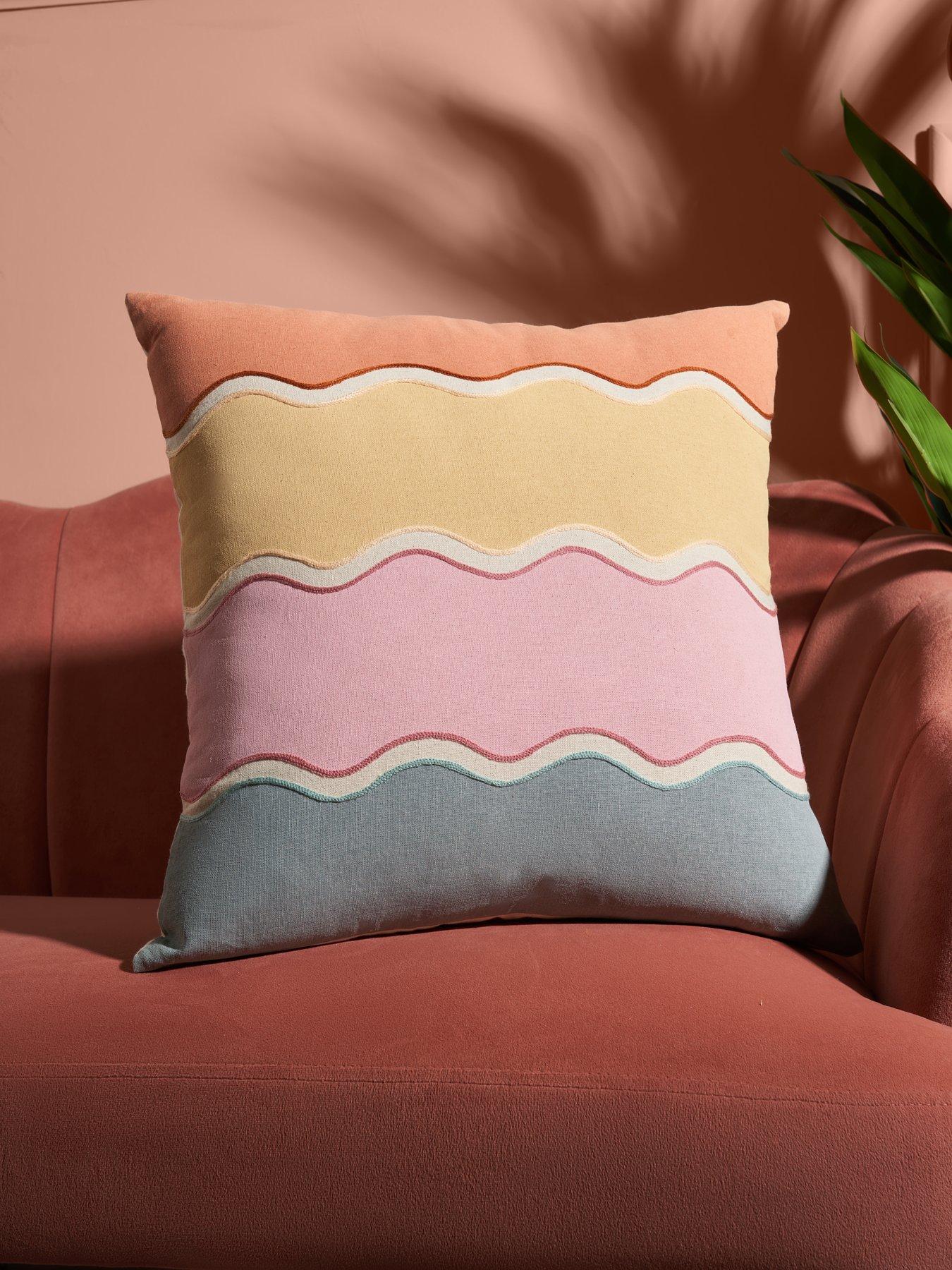 Image 1 of 5 of The Very Collection Palm Springs Wavy Stripe Cushion