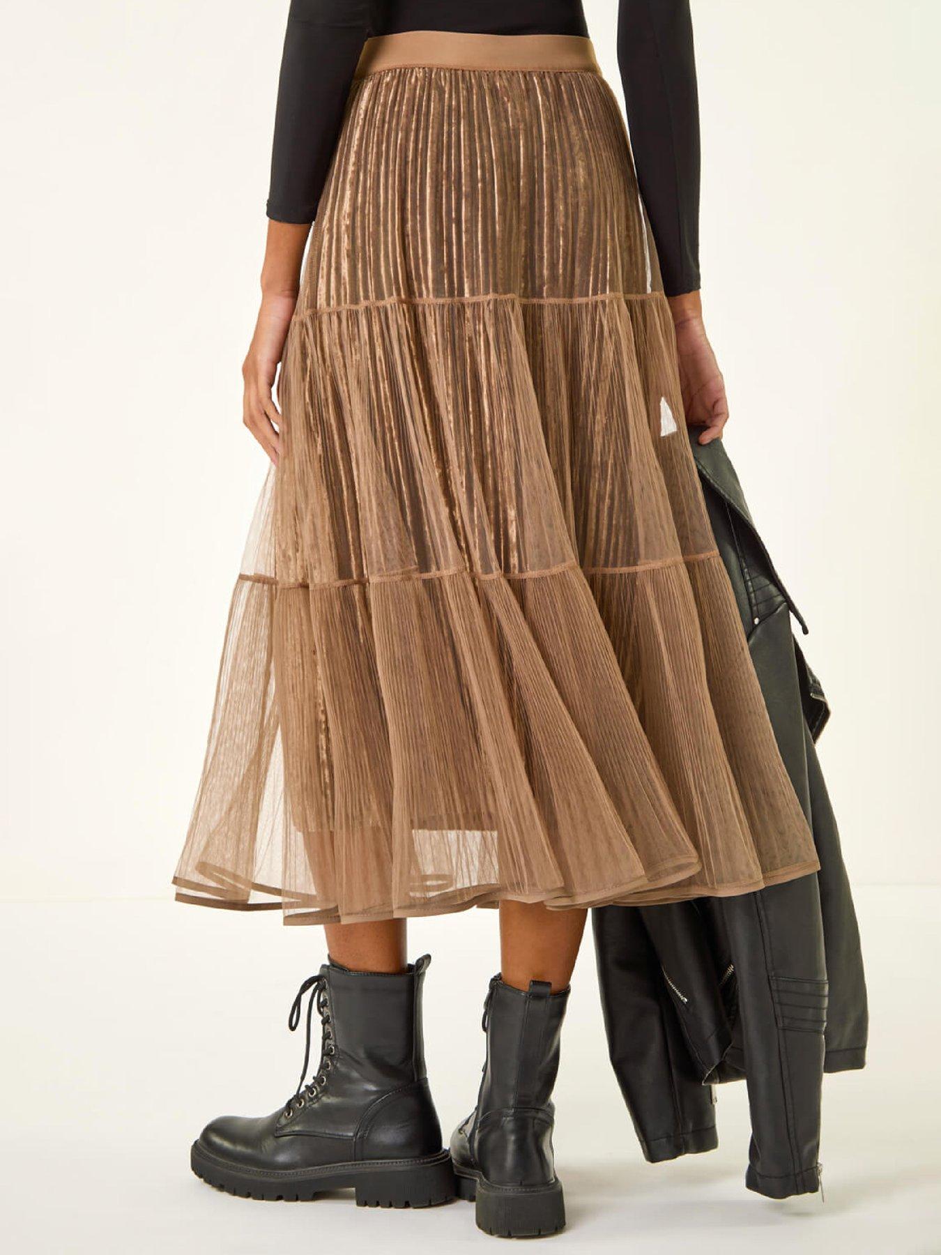roman-pleated-velvet-overlay-skirtstillFront