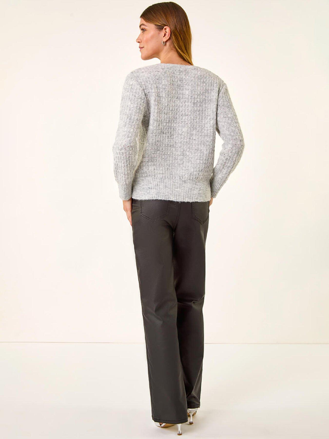 Image 2 of 5 of Roman Buttoned Sequin Knit Cardigan