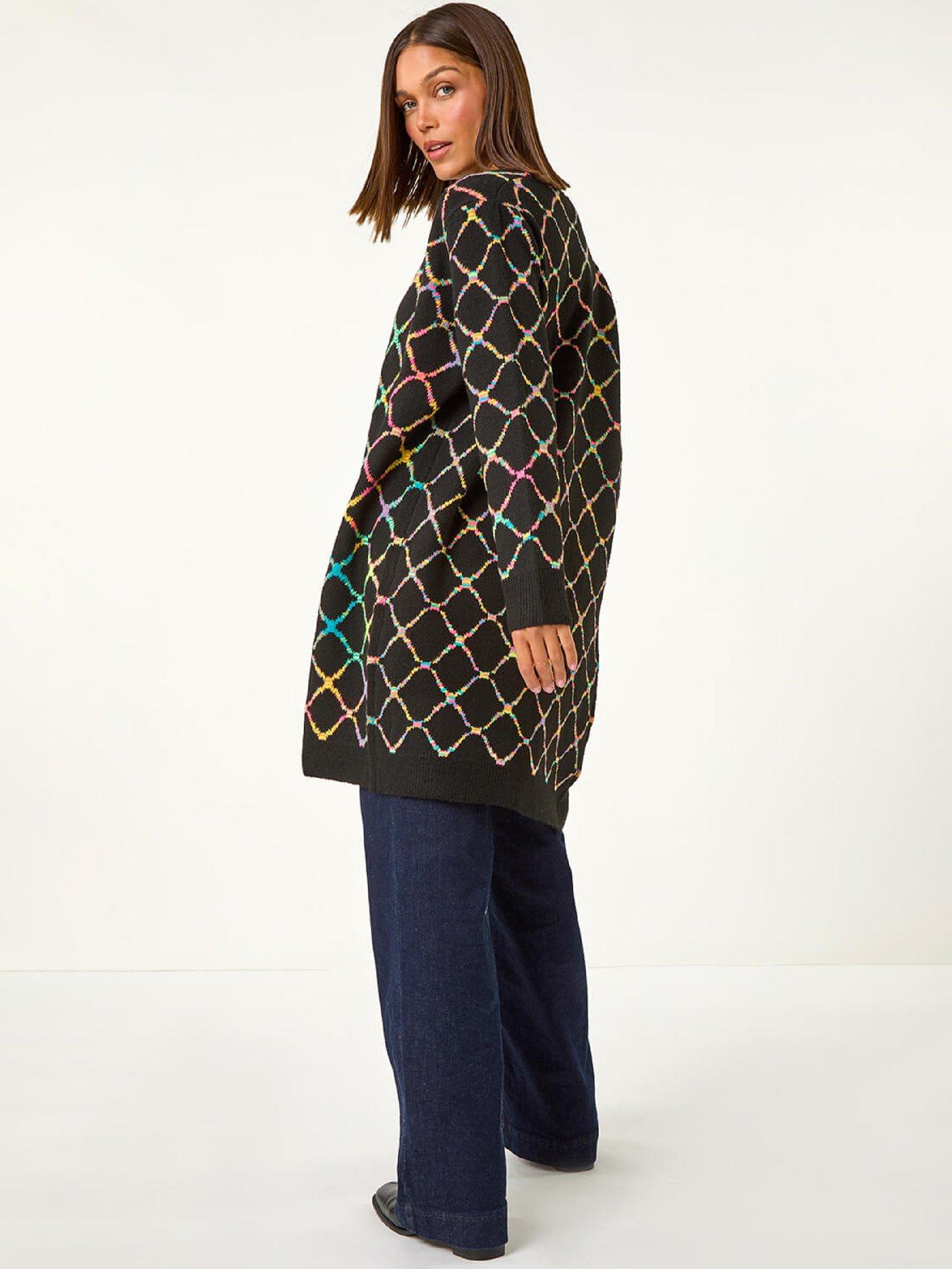 roman-longline-geometric-print-knit-cardiganstillFront