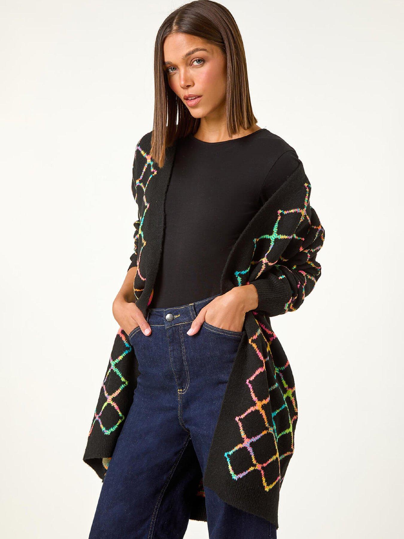roman-longline-geometric-print-knit-cardiganoutfit